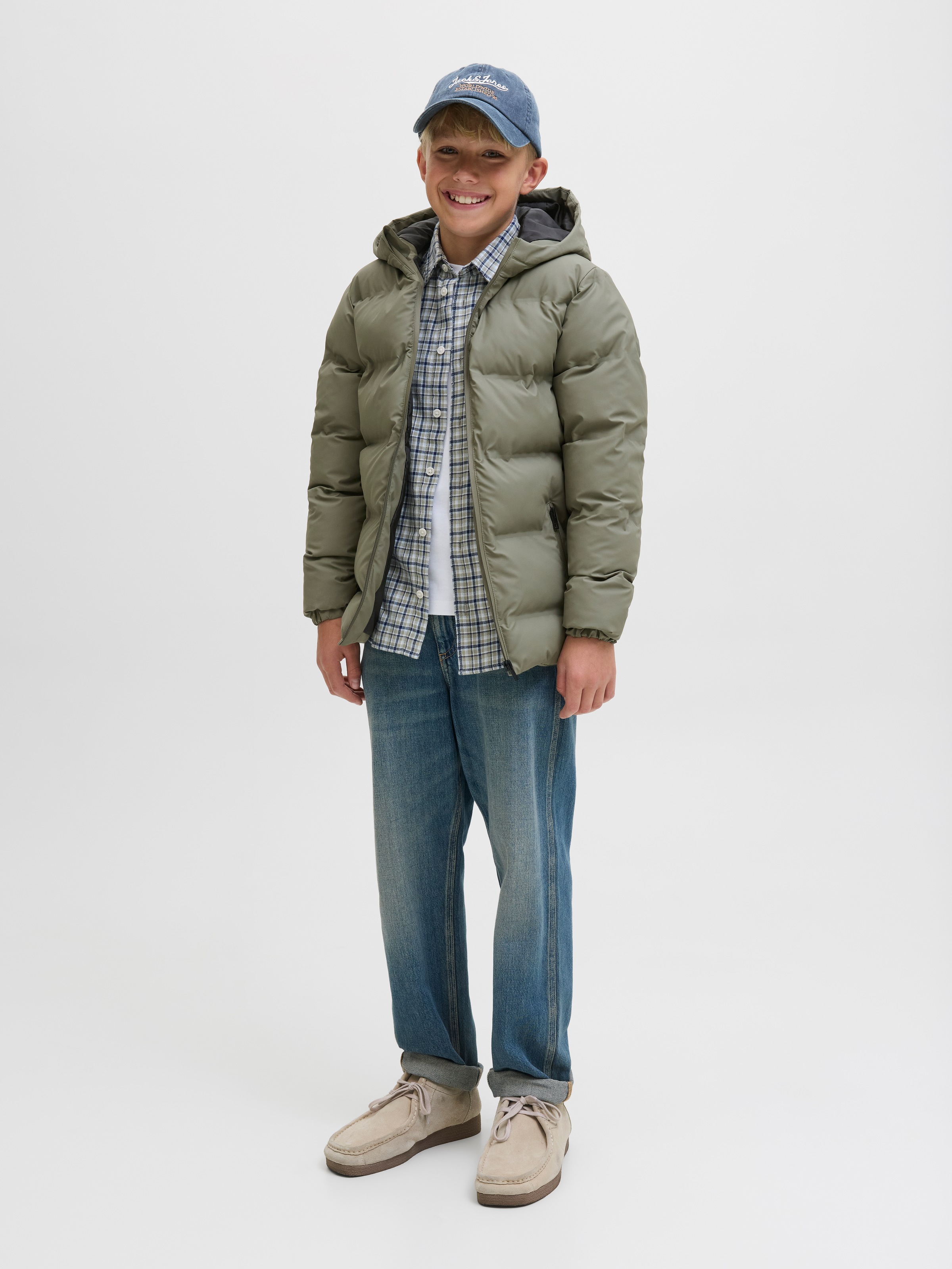 Jack & Jones Junior Steppjacke »JJELEMENTS PU PUFFER JNR«, mit Kapuze
