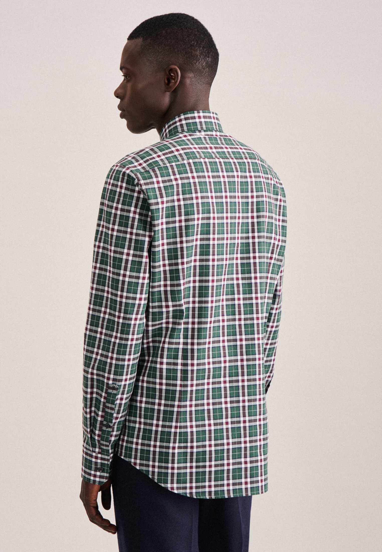 seidensticker Flanellhemd »Slim«, Slim Langarm Button-Down-Kragen Karo
