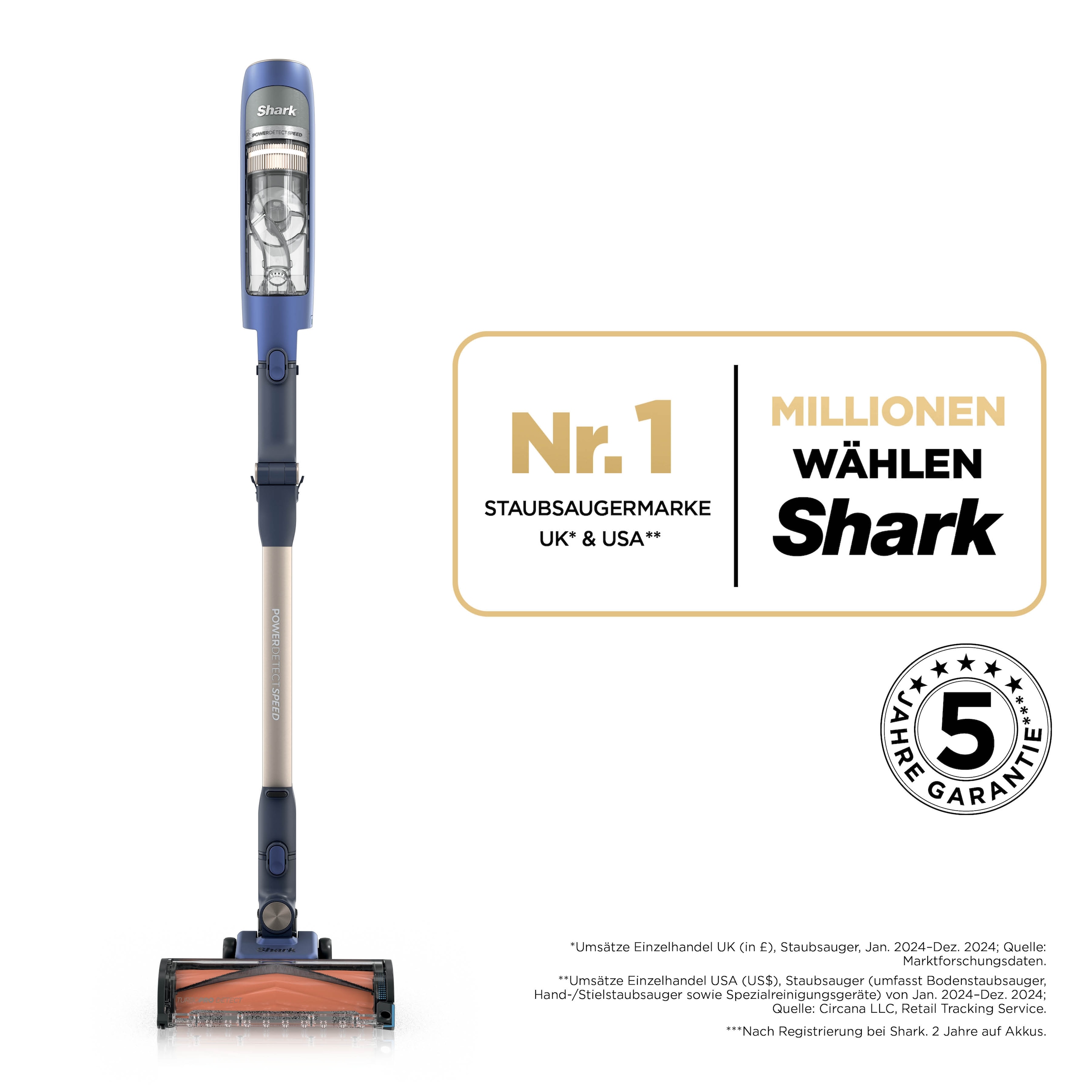 Shark Akku-Hand-und Stielstaubsauger »Shark PowerDetect Speed Pet Pro Clean and Empty IA3241EUT« Reveal-Technologie:, Flexology
