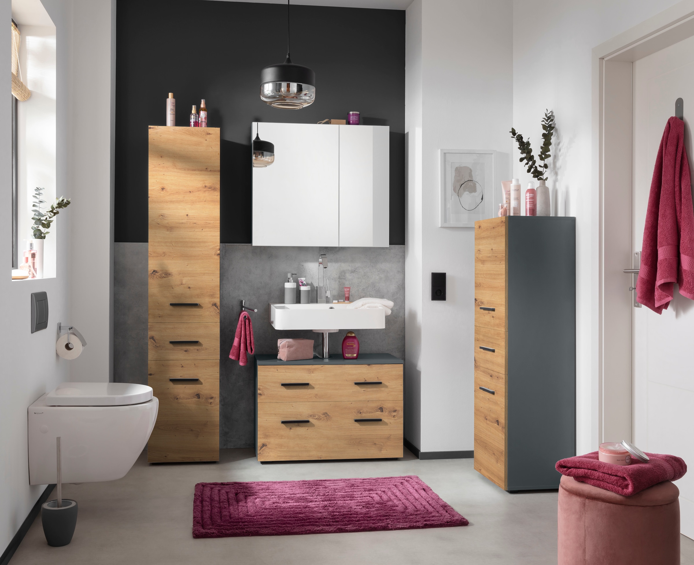 welltime Midischrank »Skara« verstellbarer Einlegeböden hinter jeder Tür, Breite 38 cm, Höhe 130 cm