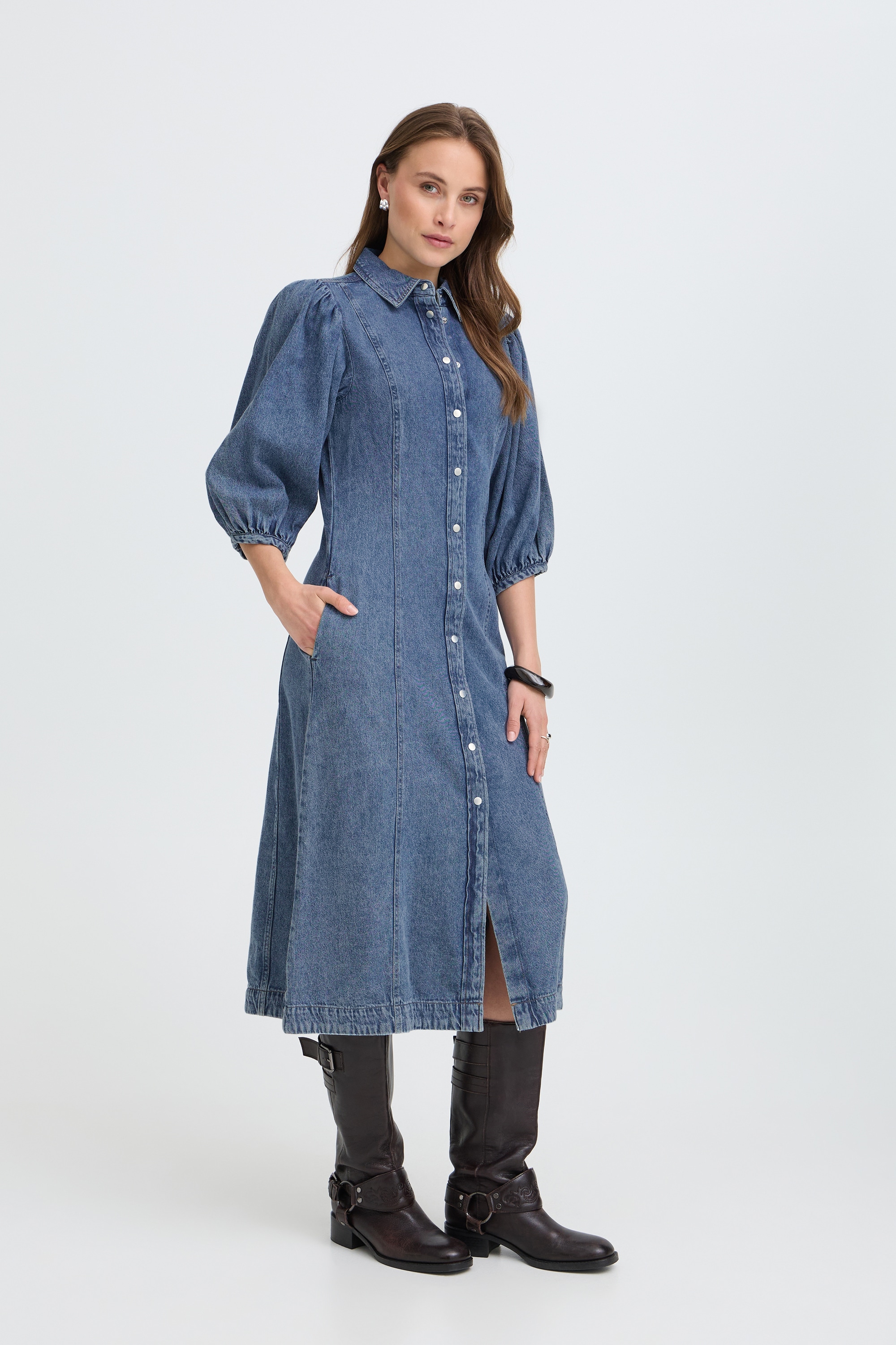 b.young Jeanskleid »Damen Denimkleid BYKAPUCA«