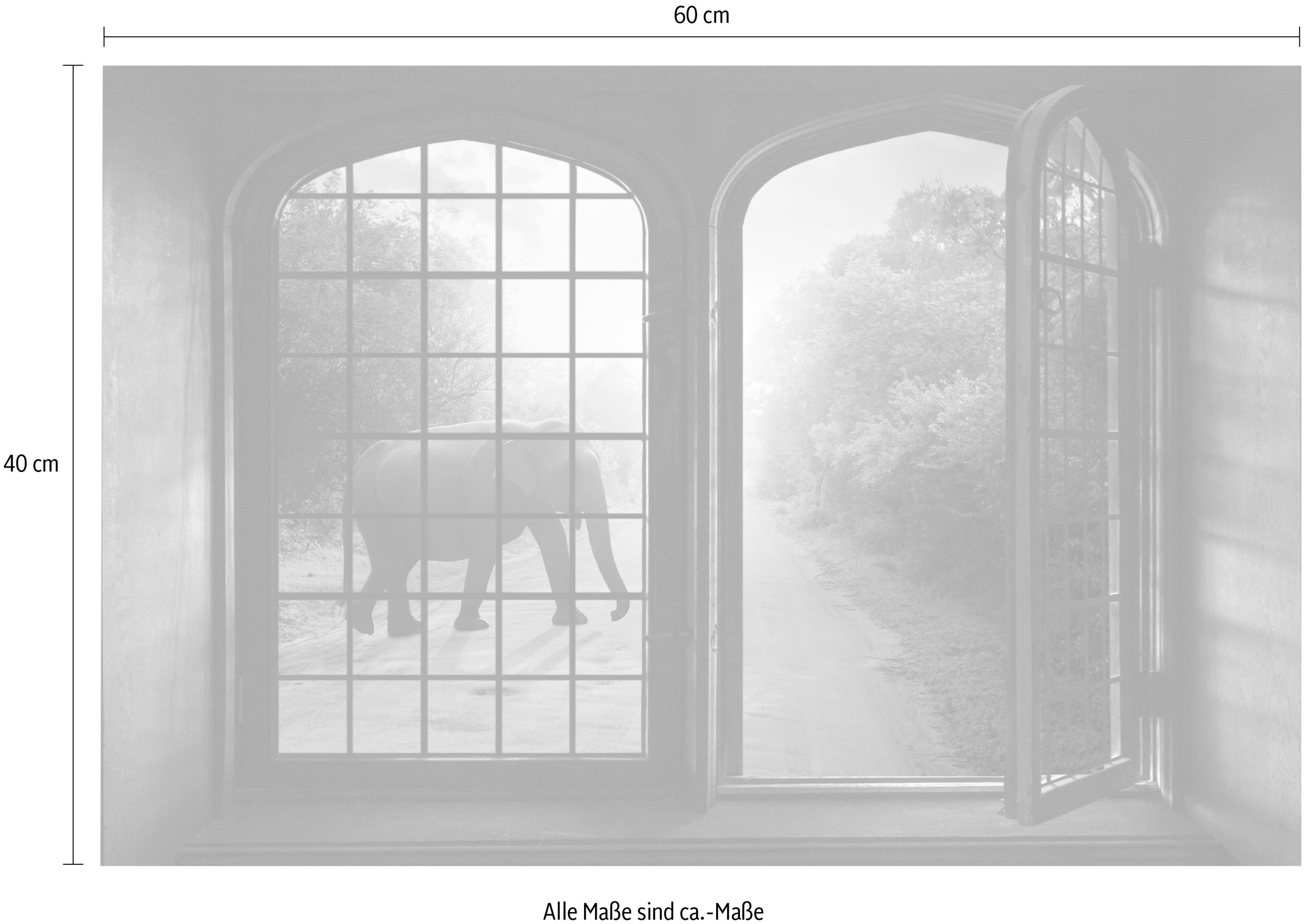 queence Wandsticker »Elefant« Wandsticker, Wandbild, selbstklebend, 3D, Fenster