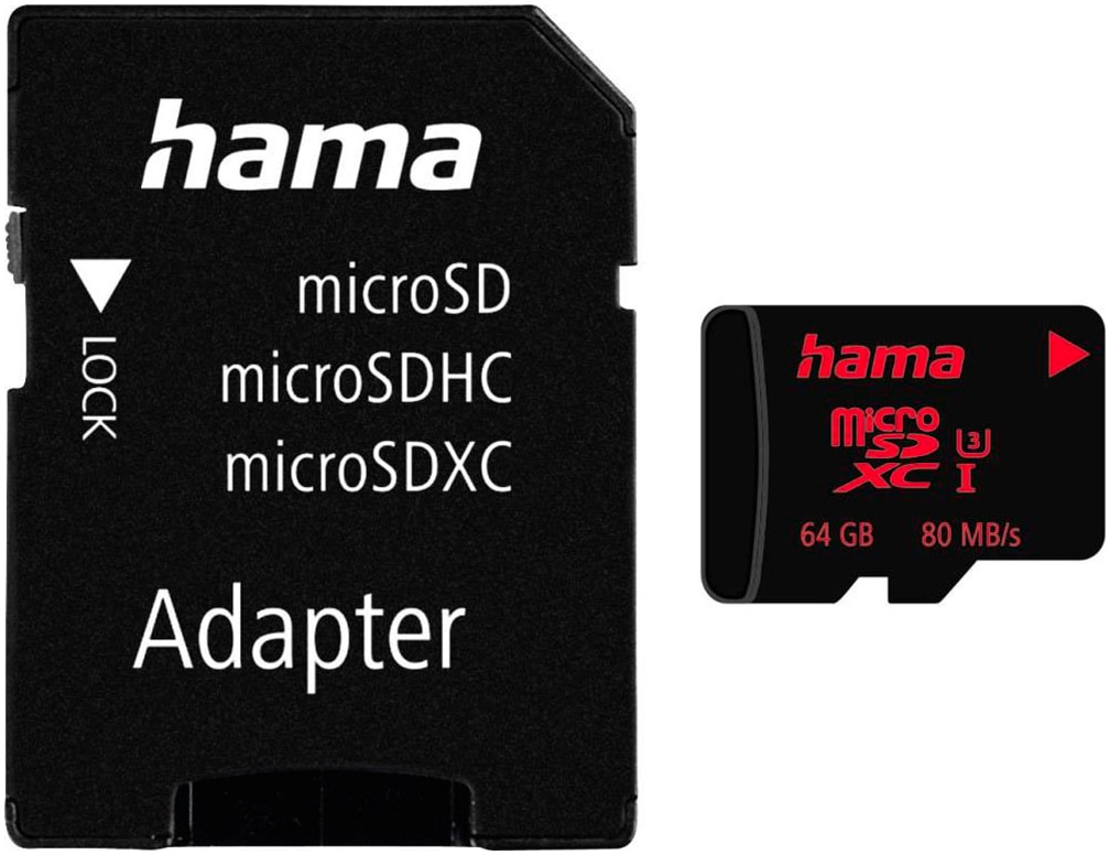Hama Speicherkarte »microSD Karte Memory Pro 4K in schwarz, Größe 64 GB