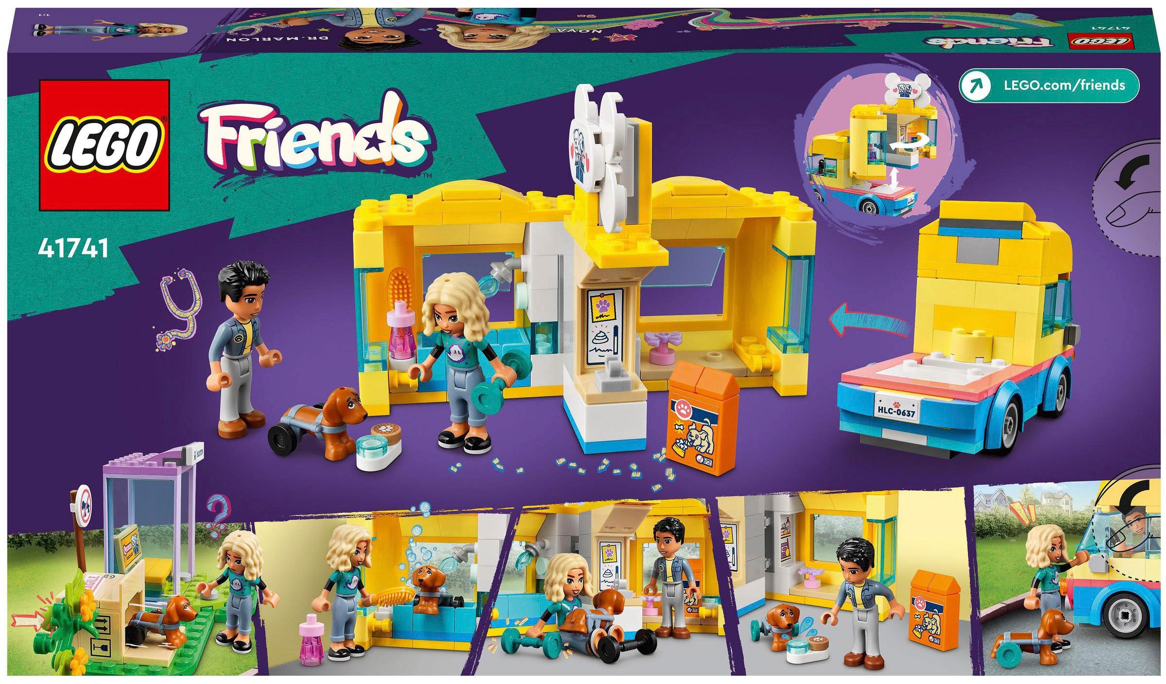 LEGO® Konstruktionsspielsteine »Hunderettungswagen (41741), LEGO® Friends«, (300 St.), Made in Europe