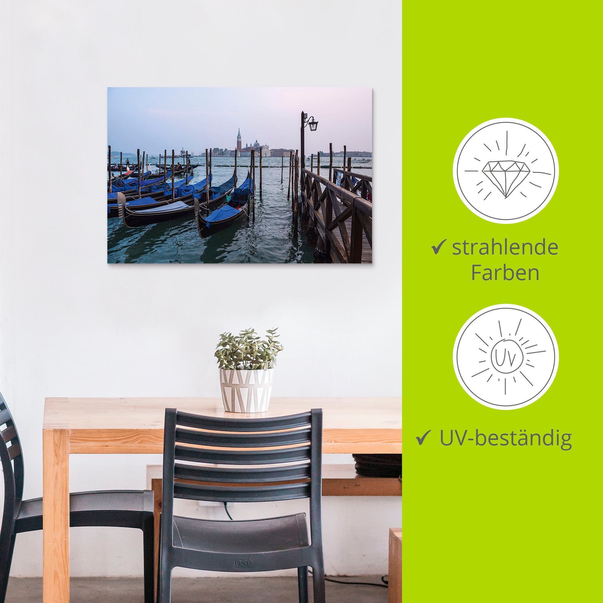 Artland Wandbild »Blick auf die Insel San Giorgio Maggiore«, Bilder von Booten & Schiffen, (1 St.), in vielen Größen & Produktarten , Alubild, Leinwandbild, Poster, Wandaufkleber