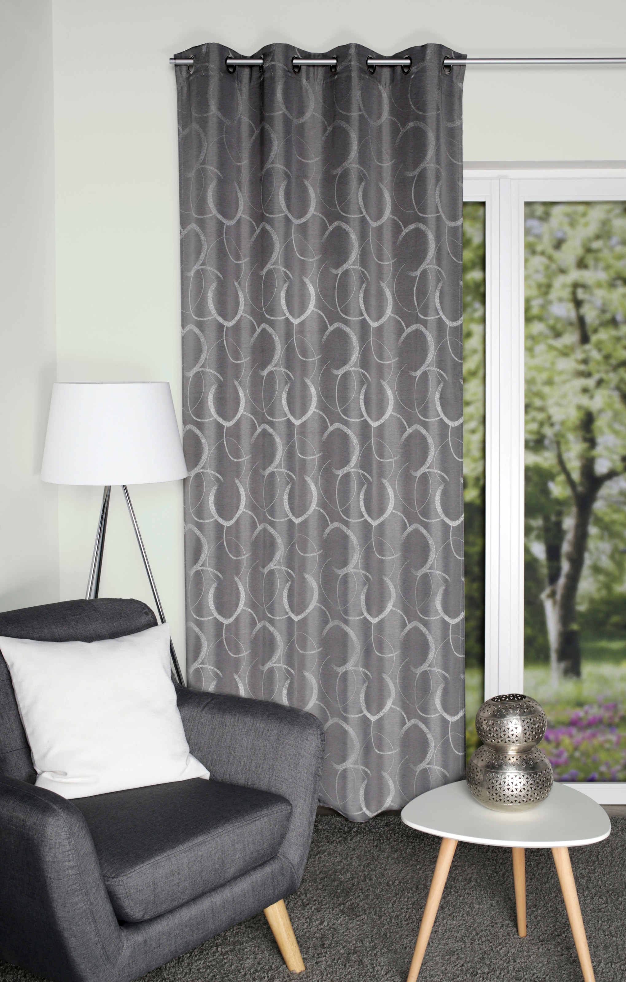 HOME WOHNIDEEN Vorhang »ENOLA«, (1 St.), Ösenschal mit Jacquardmusterung