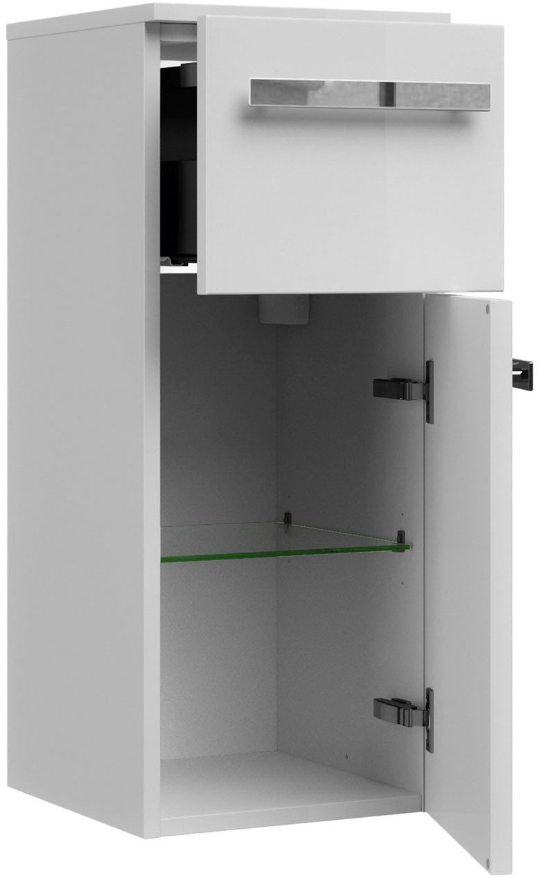 Saphir Badmöbel-Set »Serie 4005, vormontiert, Glaswaschbecken, Spiegelschrank«, (Set, 6 St.), Badezimmer-Set mit Unterschrank, Hängeschrank, Hochschrank, Türdämpfer