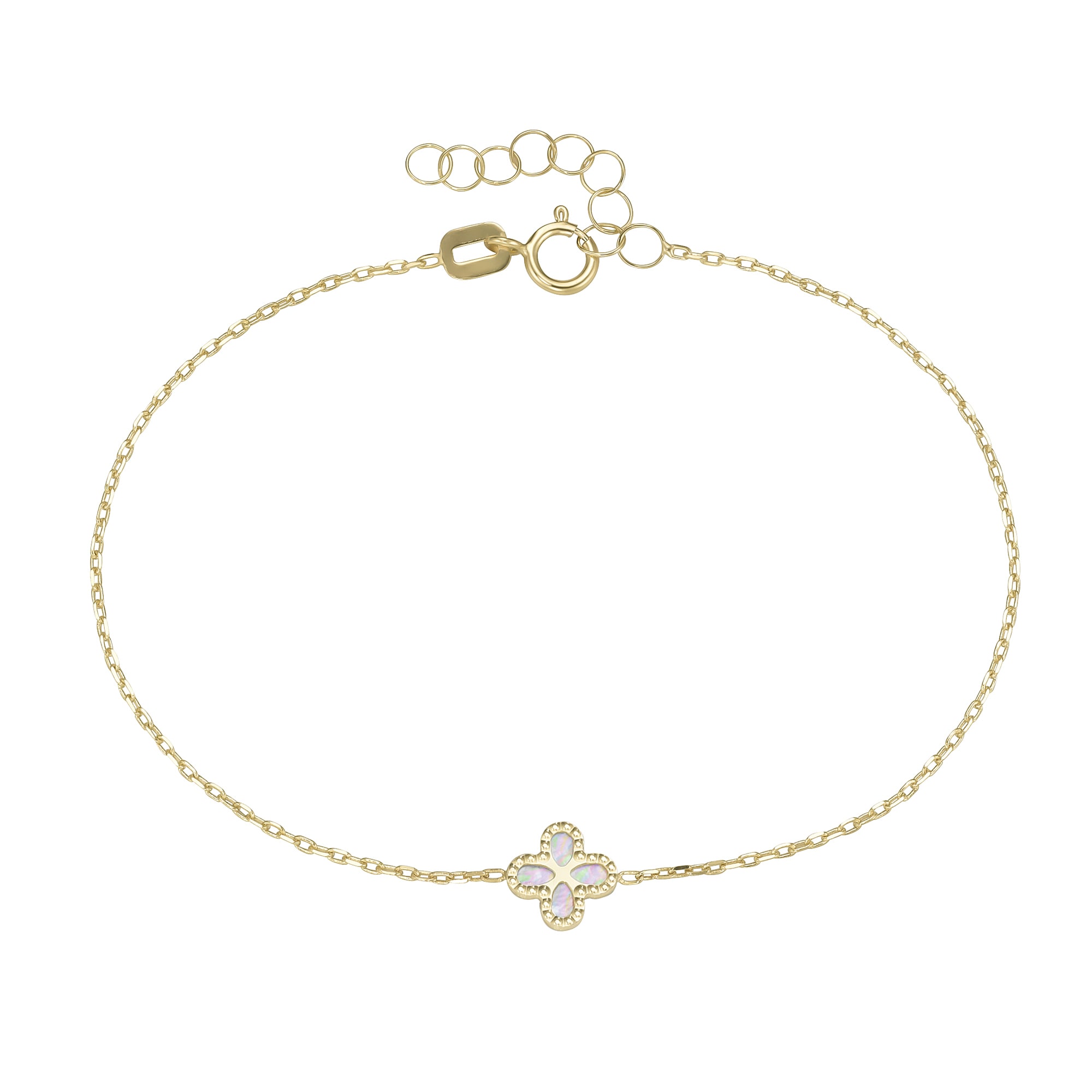 Luigi Merano Armband »Armband Blüte mit Onyx- oder Perlmutt-Einlage, Gold 375«
