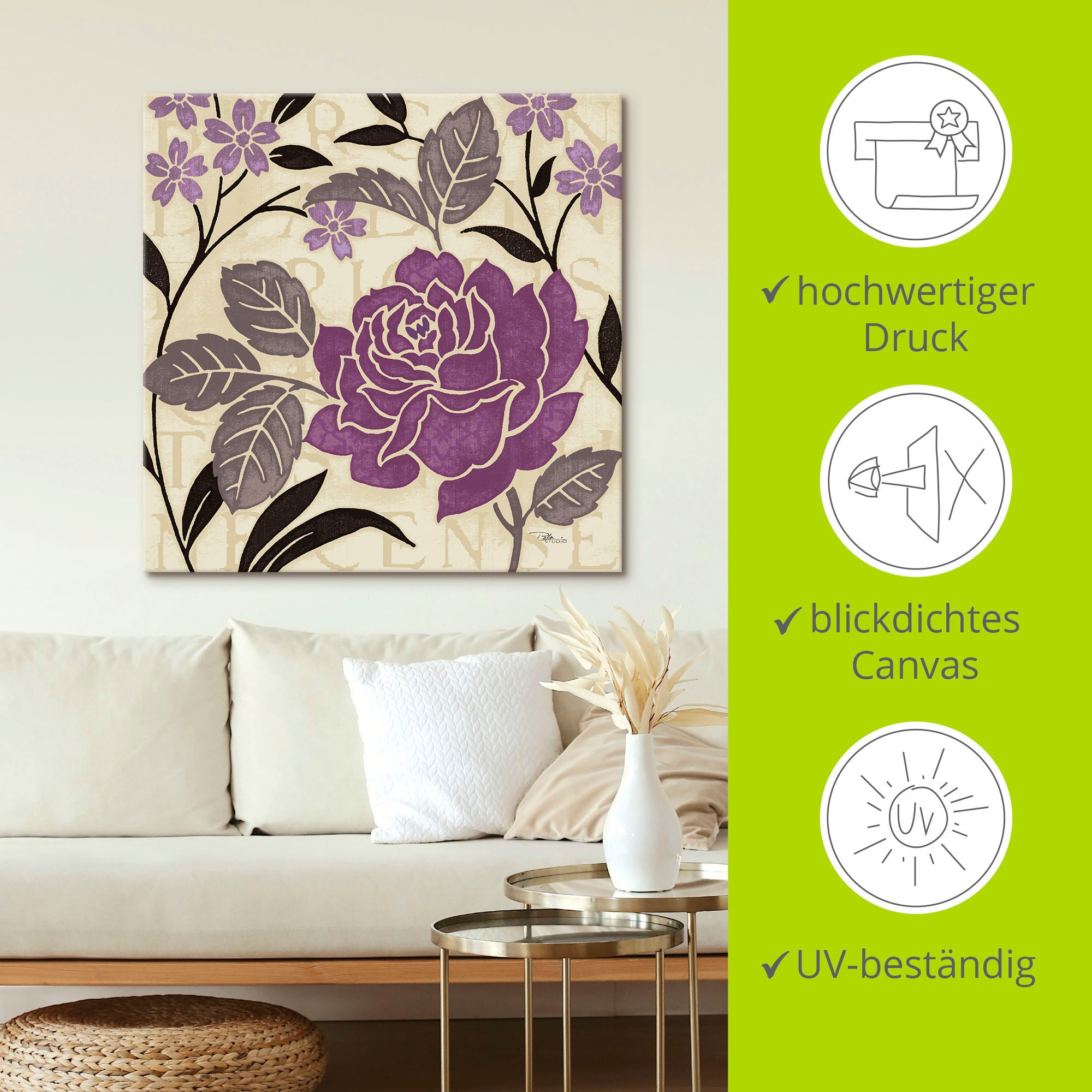 Artland Leinwandbild »Perfekte Blütenblätter II« 1 Stk. tlg. auf Keilrahmen gespannt