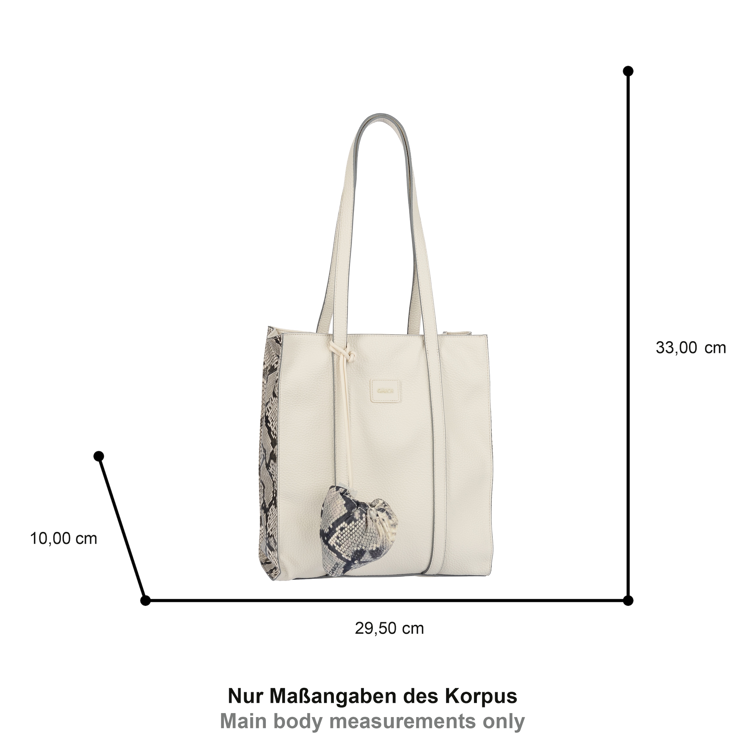 Gabor Shopper »Elfie Luxe« schwarz genarbtes Lederimitat und Leopardenoptik mit Pouch-Anhänger