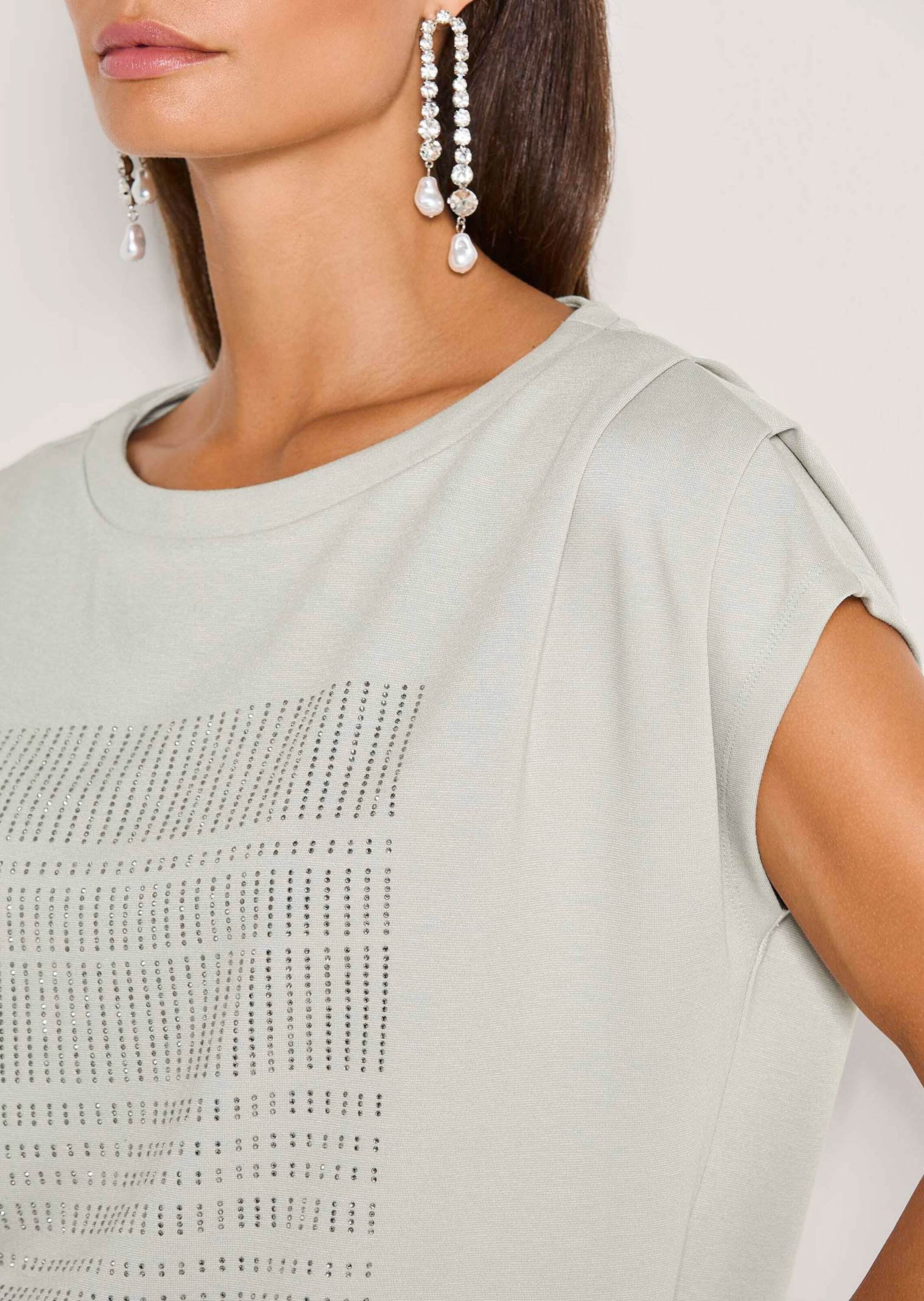 MADELEINE Kurzarmshirt »Shirt Oversized-Shirt mit Kurzarm, Rundhals« Strasssteine