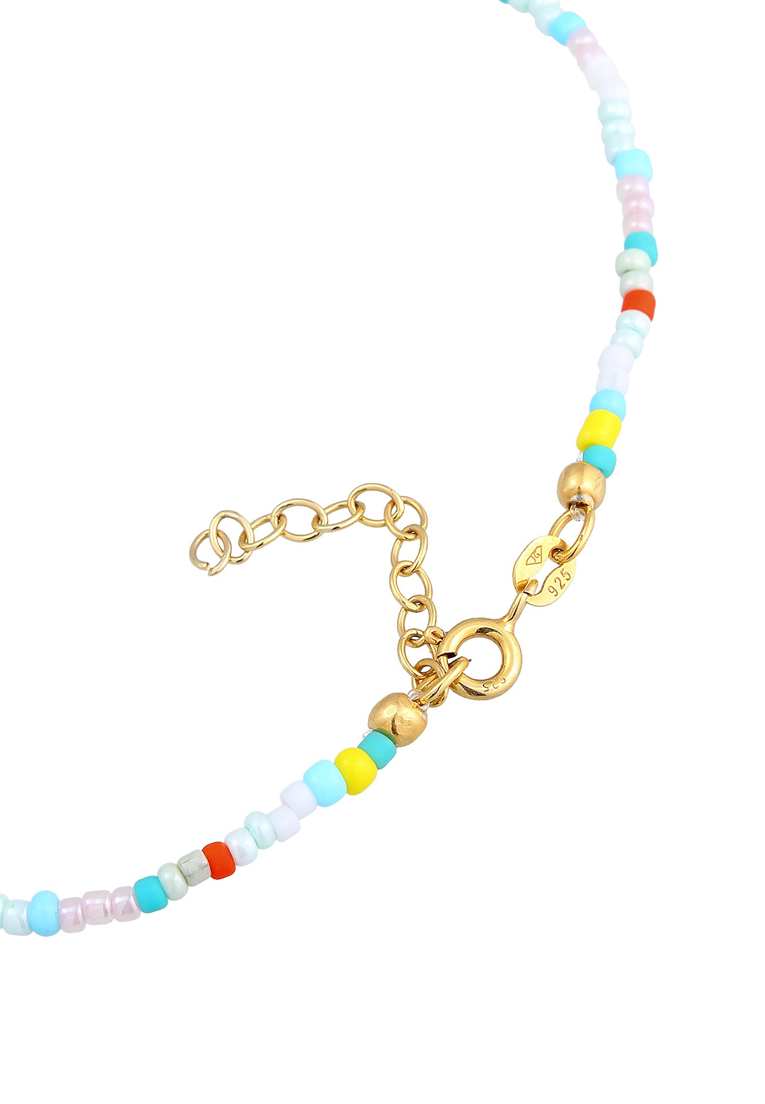 Elli Fußkette »Fußschmuck Muschel Glas Kugeln Bunt Sommer Beach 925 Silber«