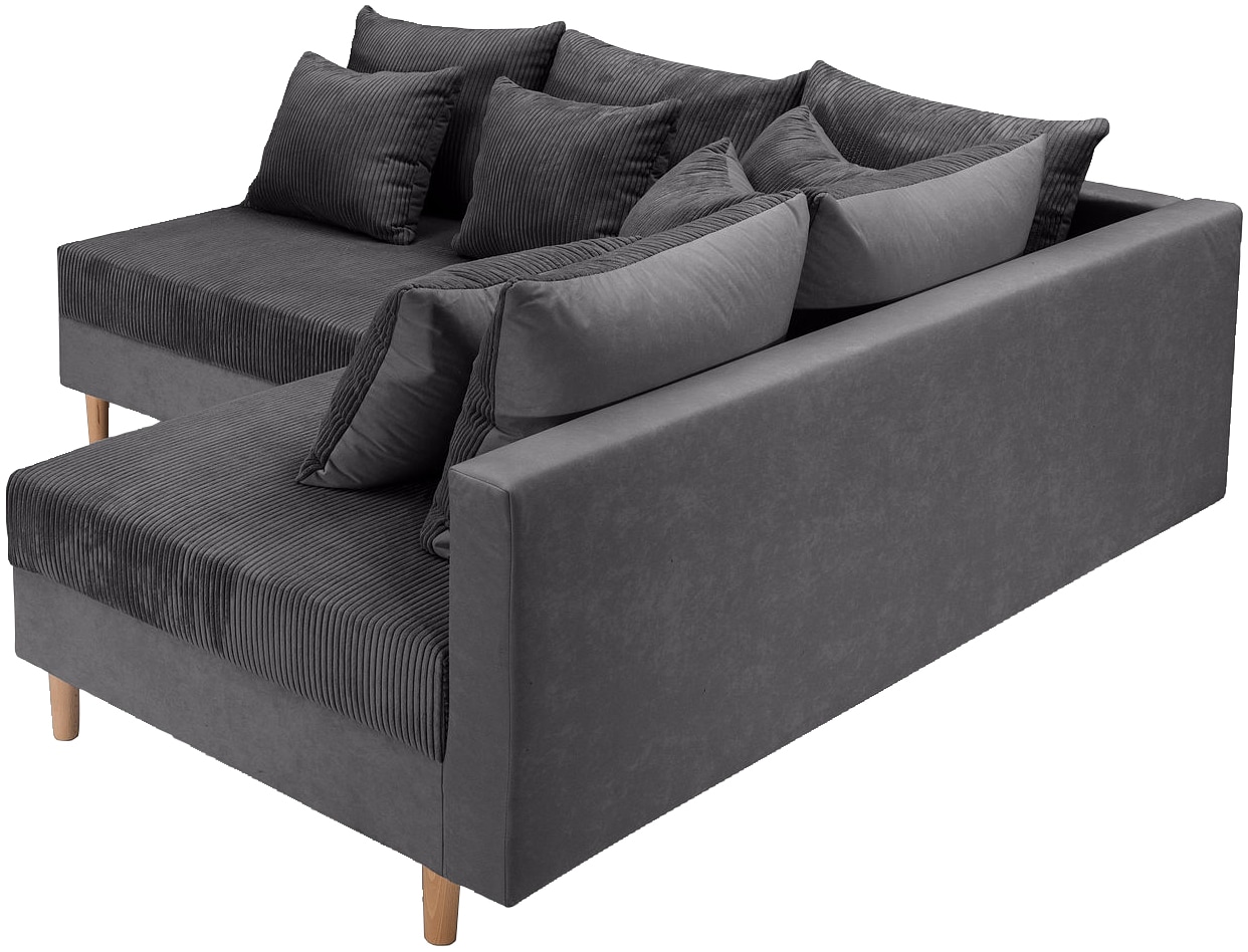 COLLECTION AB Ecksofa »L-Form«, Ecksofa,Ottomane rechte Seite montierbar,Komfortablen bonnelfederkern