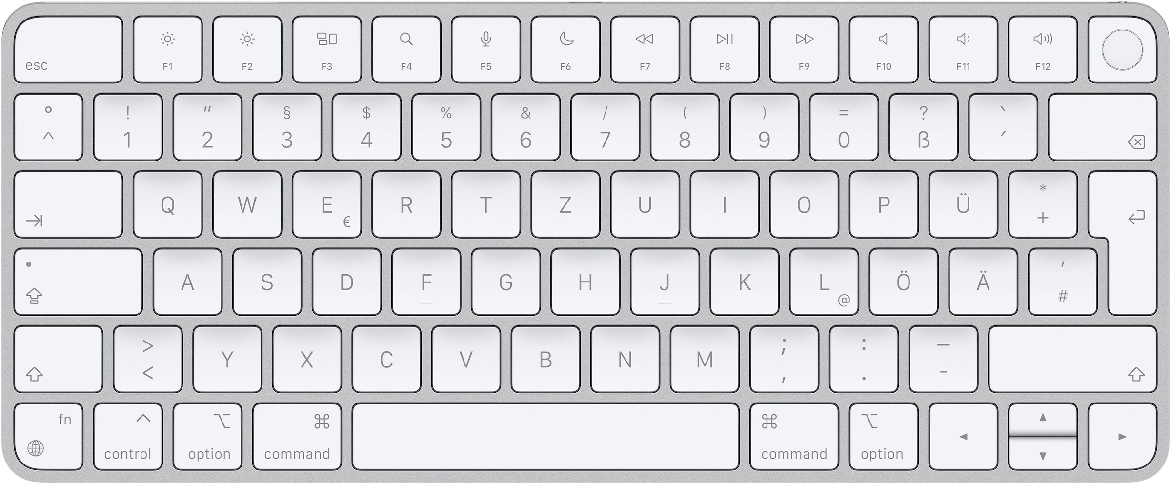 Apple Apple-Tastatur »Magic Keyboard mit Touch ID«, (Multimedia-Tasten-USB-Anschluss)