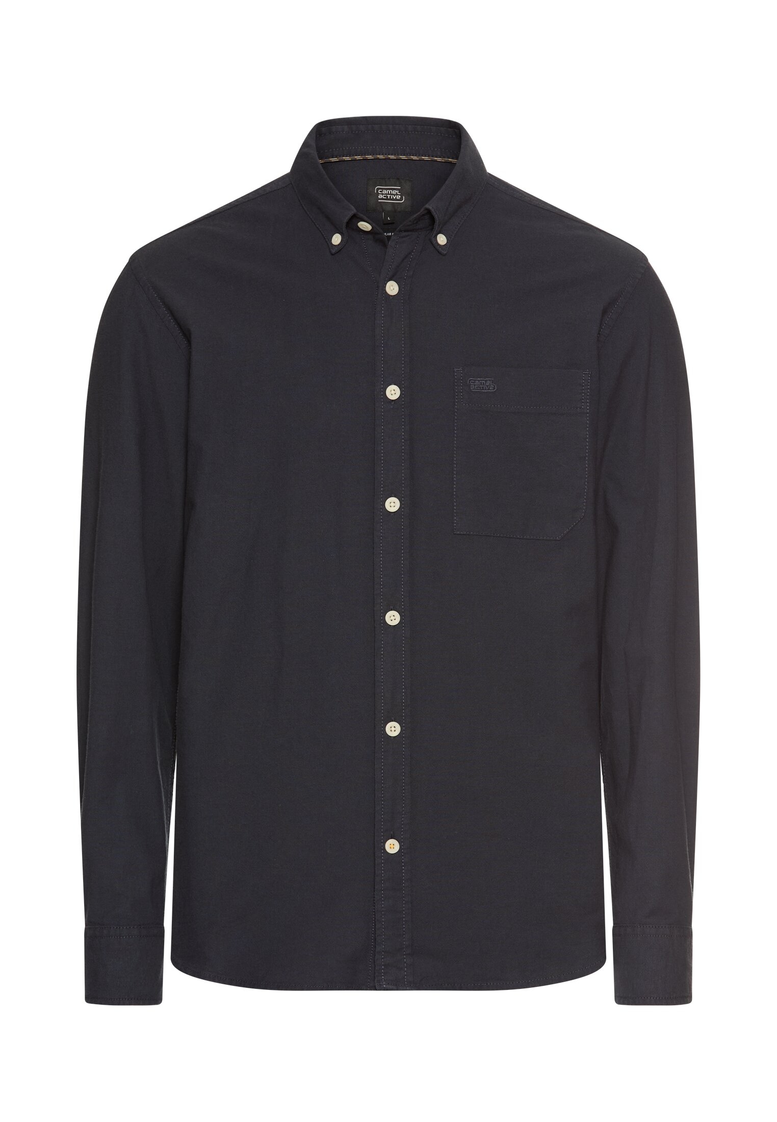 Camel Active Herren Langarmhemd mit Logo Stickerei, Größe S