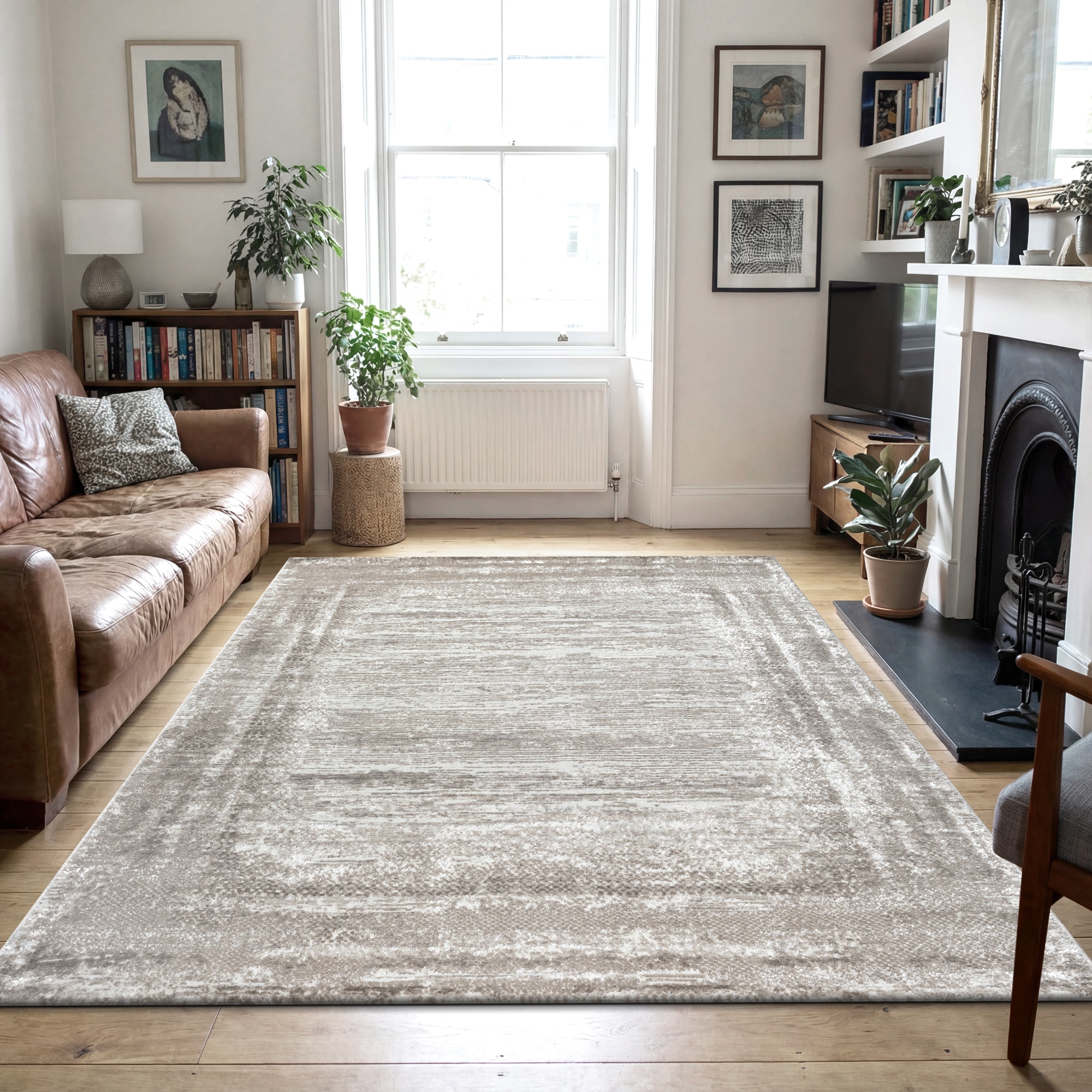 Sanat Teppich »Harmony 3215 , auch als Läufer« rechteckig 12 mm Höhe Wohnzimmer, Kurzflor, modern, Bordüre, Schlafzimmer