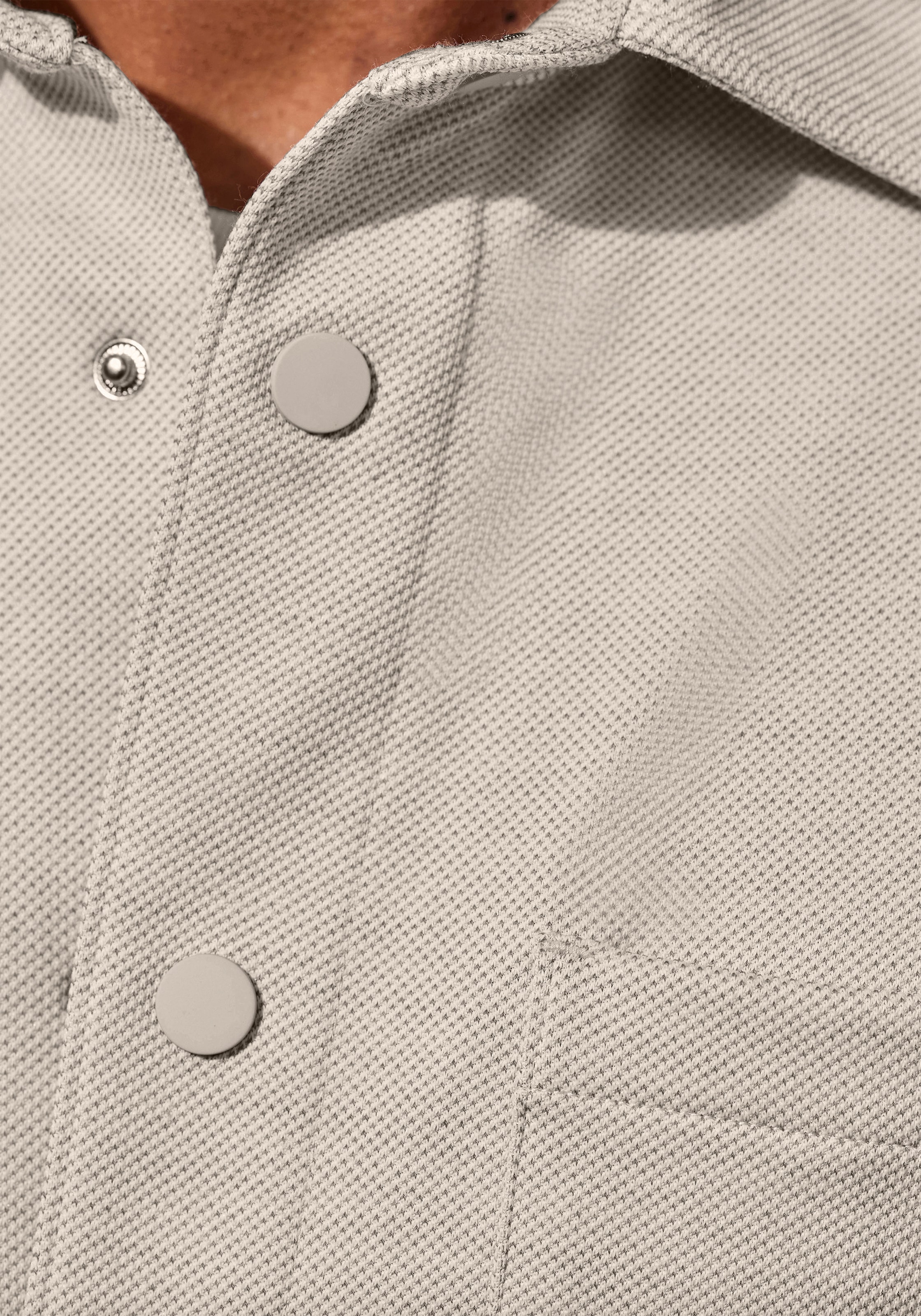 John Devin Hemdjacke », Overshirt aus weicher Piqué-Qualität« , Knopfleiste mit Druckknöpfen