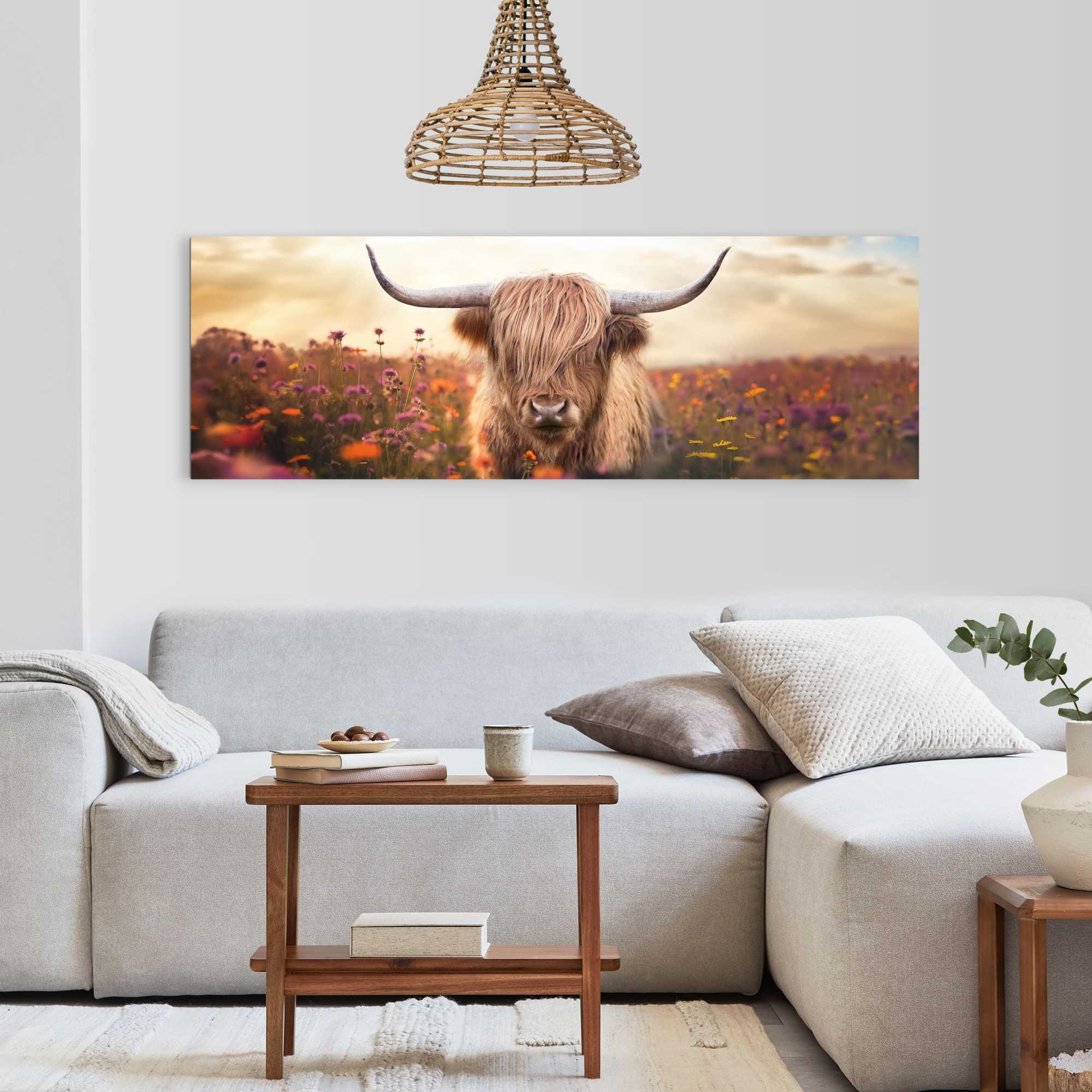 Reinders! Deco-Panel »Frühlingshochländer« Wohnzimmer - Braun - MDF - Tiere - 156x52 cm