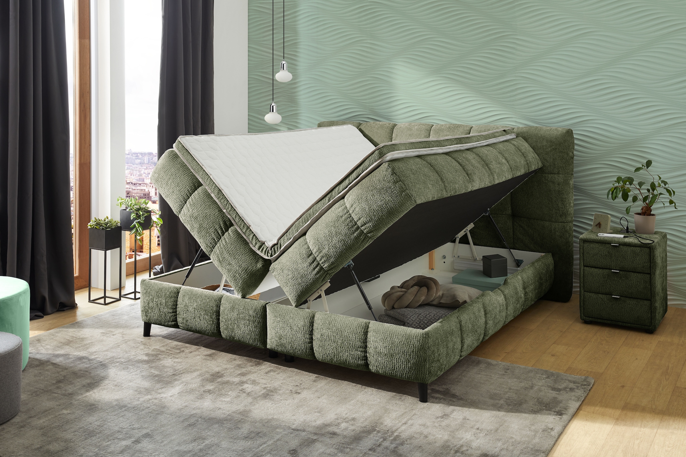 Jockenhöfer Gruppe Boxbett »Molly in der Breite 180cm, inkl. Bettkasten« 7-Zonen-TTFK-Matratze, Kaltschaum-Topper, verschiedenen Farben