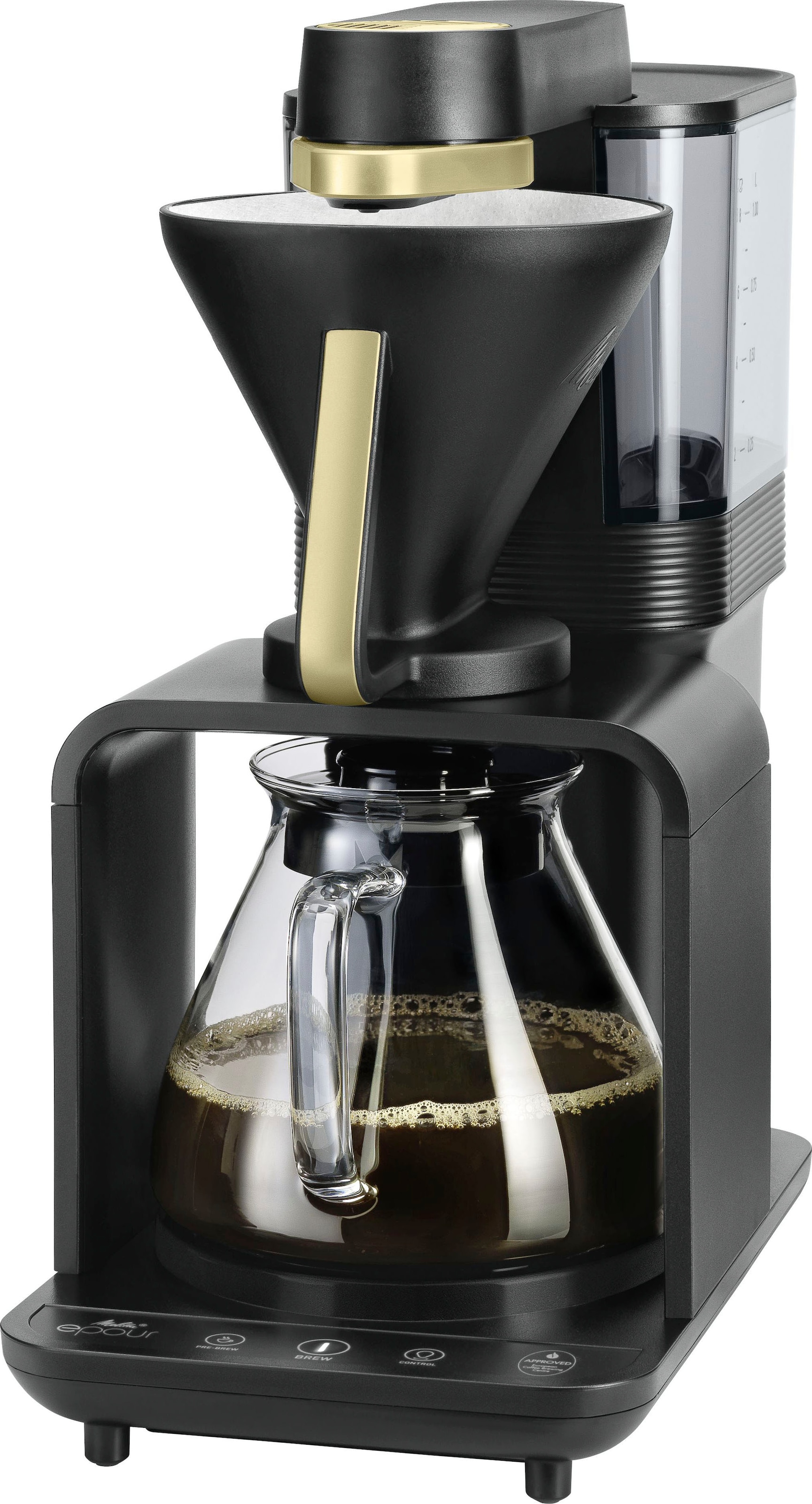 Melitta Filterkaffeemaschine »epour® 1024-11 Schwarz/Silber«, 1 l Kaffeekanne, Papierfilter, 1x4