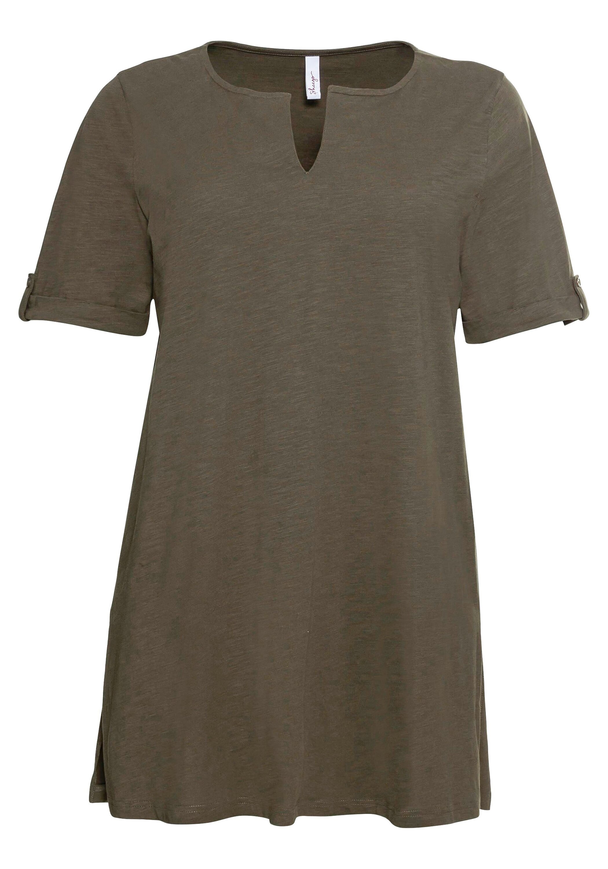 Sheego Longshirt »Longshirt mit geschlitztem Ausschnitt«