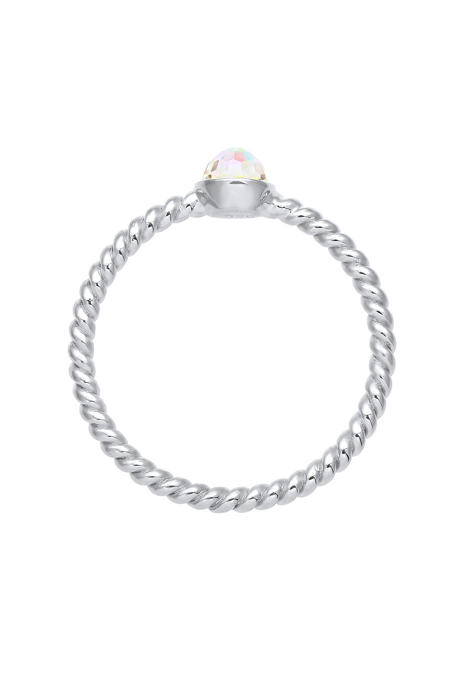 Elli Silberring »Ring Solitär Kristalle facettiert 925 Silber«