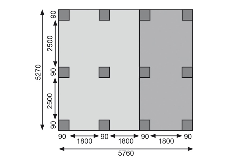 Karibu Doppelcarport »»ECO 2« Variante B , kesseldruckimprägniert« Massivholz 509 cm KDI aus Masivholz