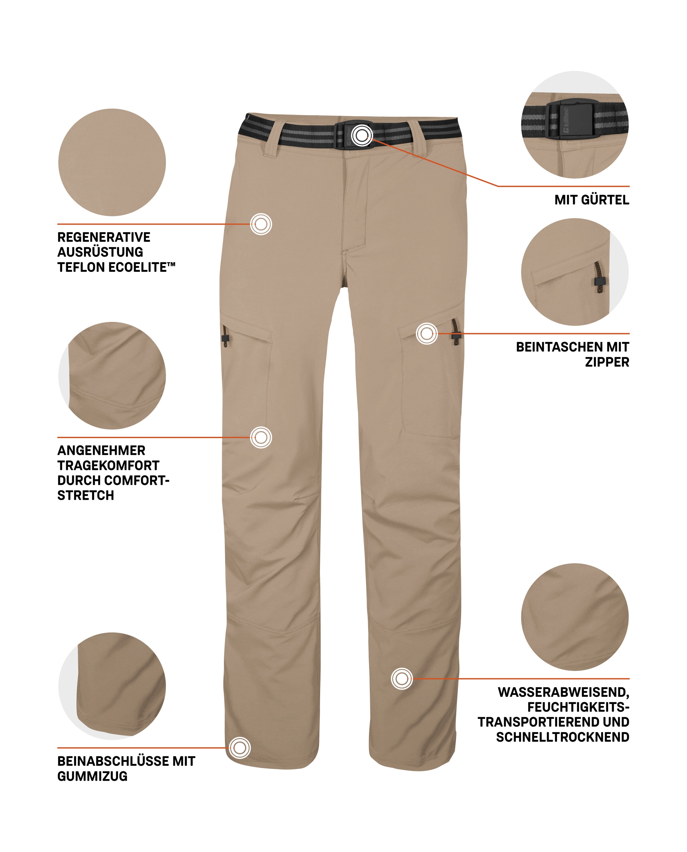 Killtec Funktionshose »KOS 12 MN PNTS«  Wasserabweisende, schnelltrocknende Herren-Funktionshose
