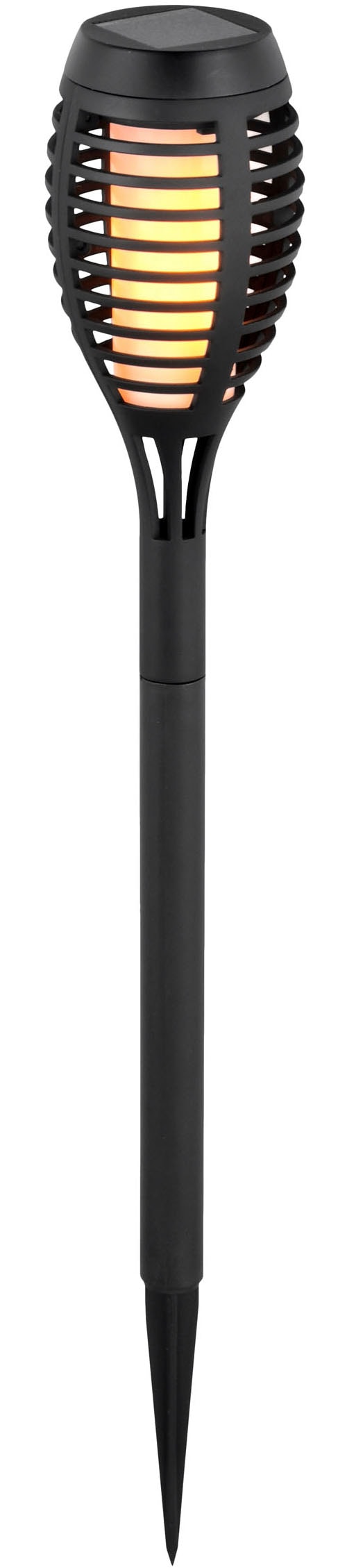 näve LED Solarleuchte »Fanilo« LED-Modul 5 Stk. Warmweiß 5er Set Fackeln, Flammeneffekt, schwarz, LED warmweiß, H: 45cm, D: 6cm