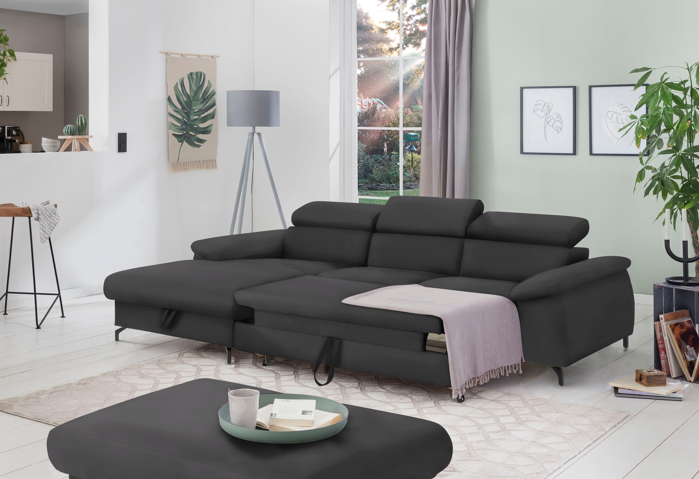 COTTA Ecksofa »Kitty L-Form«, mit Kopfteilverstellung, wahlweise mit Bettfunktion & Bettkasten