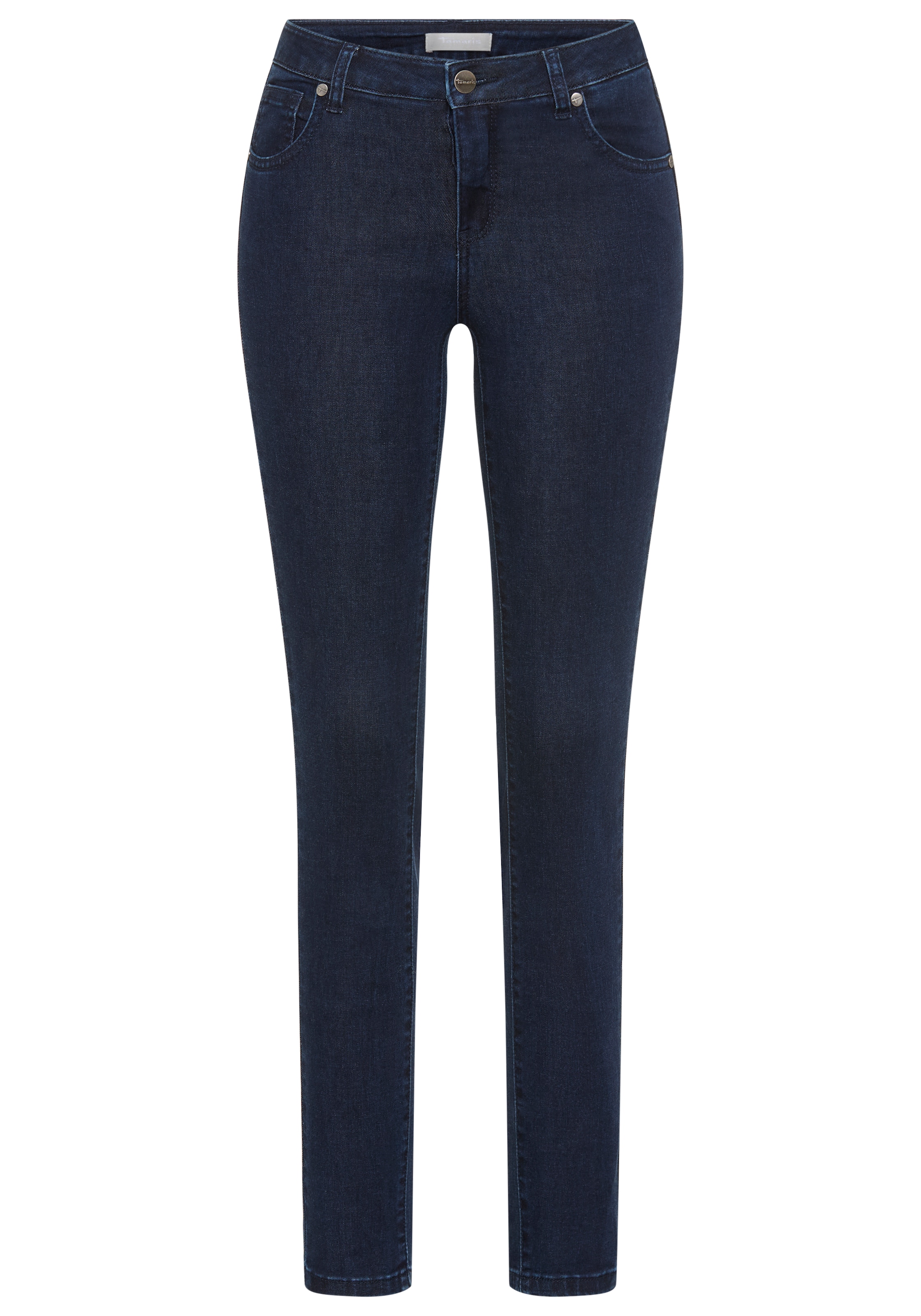 Tamaris Skinny-fit-Jeans schmale Beinweite, mit Gürtelschlaufenbund, mit Metallreißverschluss