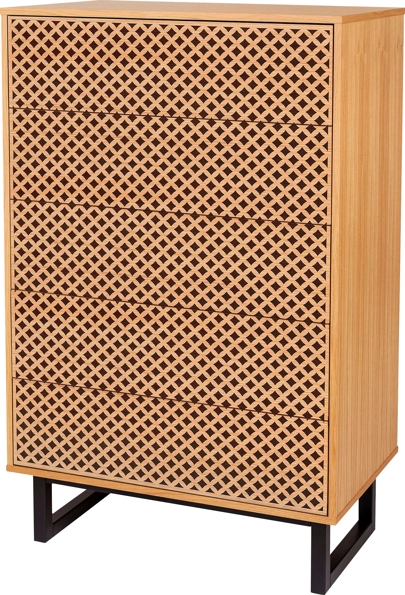 Woodman Kommode, im skandinavischen Design, mit besonderem Print