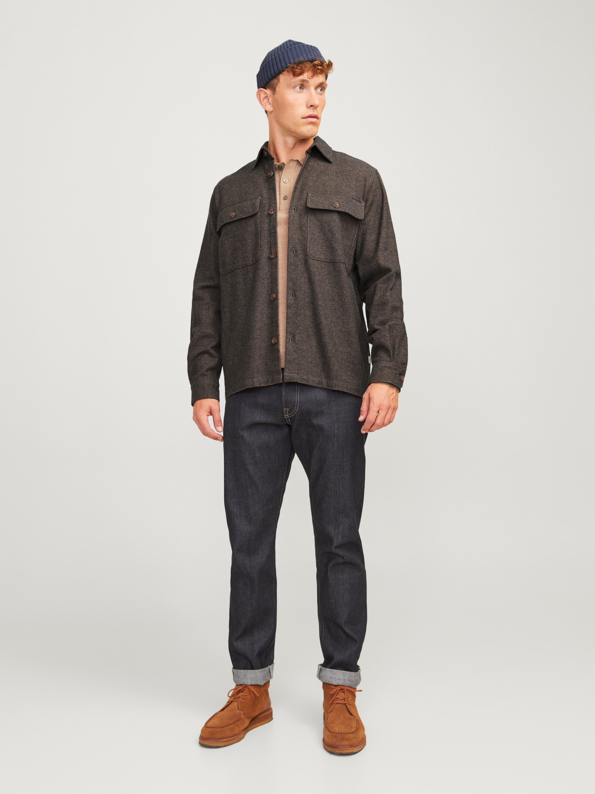 Jack & Jones Langarmhemd »JPRRAYMOND MELANGE SOLID LS OVERSHIRT SN«
