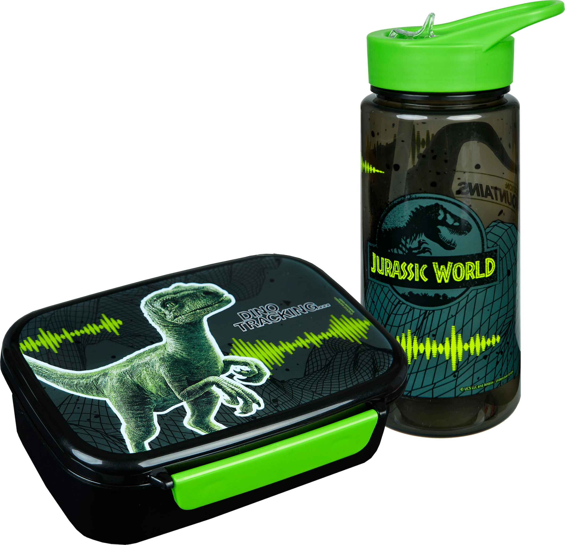 Scooli Lunchbox »Brotzeitdose & Trinkflasche, Jurassic World«, (Set, 2 tlg.), mit Trinkflasche
