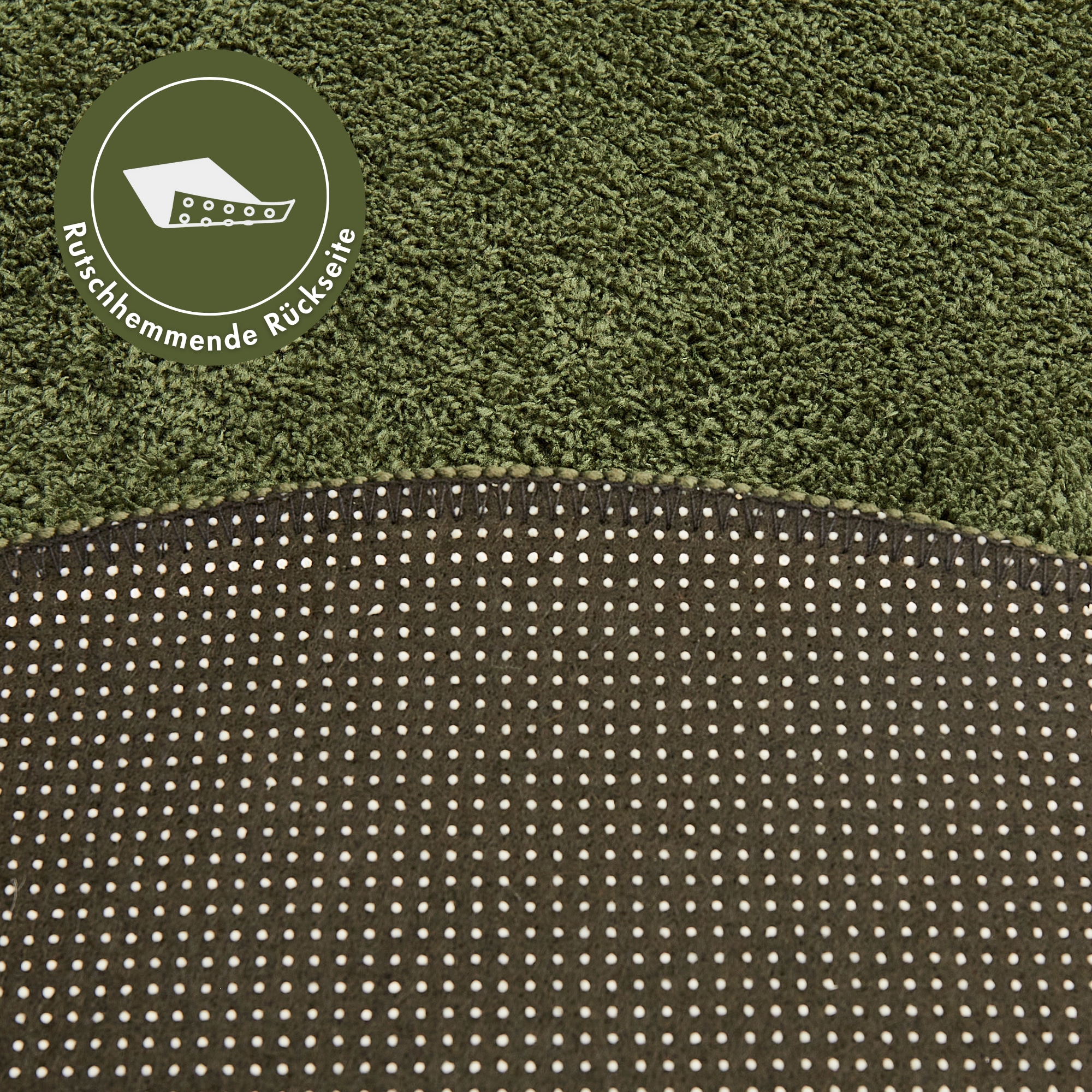 Andiamo Teppich »Arezzo« rund 16 mm Höhe Uni Farben, weicher Flor, waschbar, ideal im Wohnzimmer & Schlafzimmer