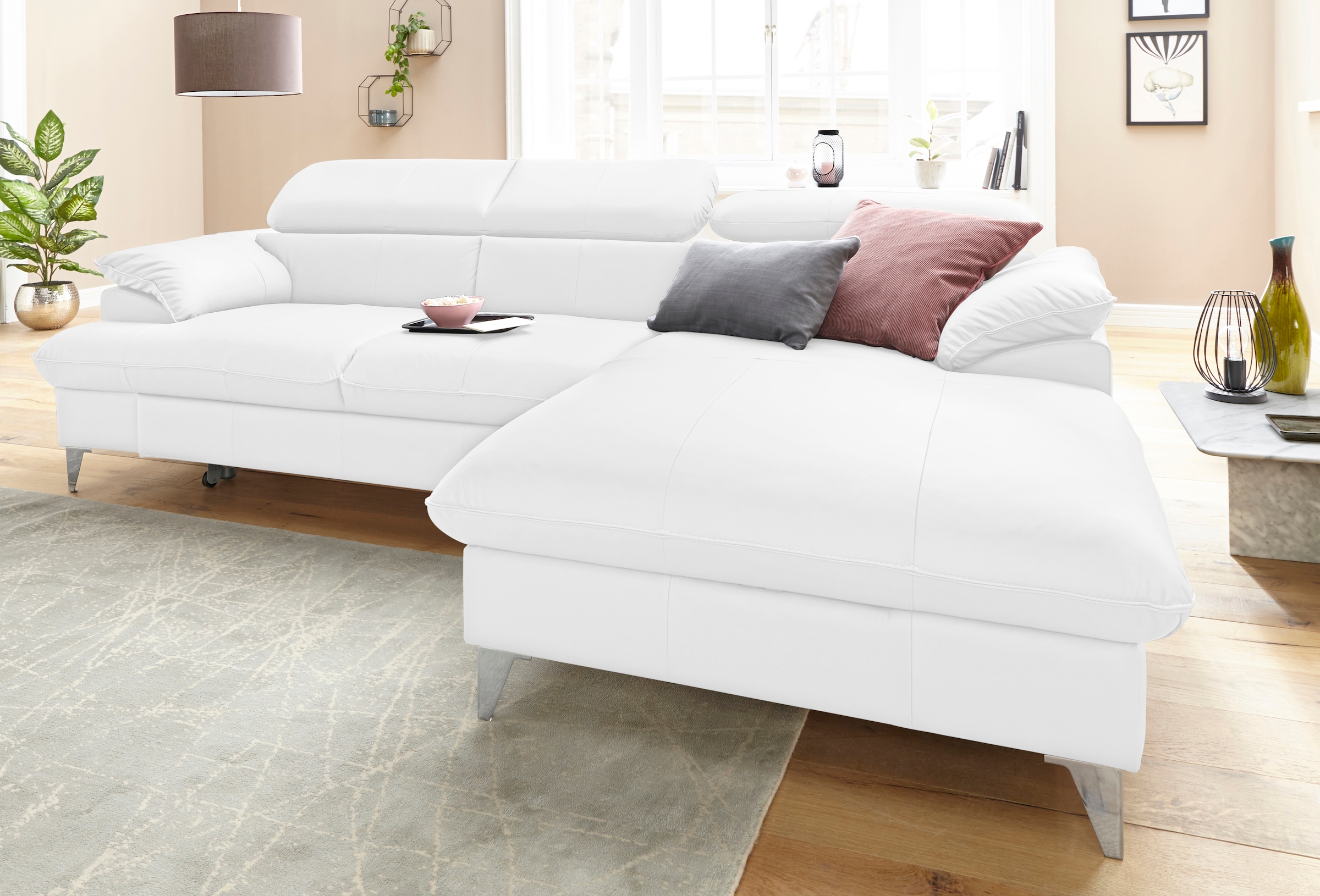 COTTA Ecksofa »Caluso L-Form«, mit Kopfteilverstellung, wahlweise mit Bettfunktion & Bettkasten
