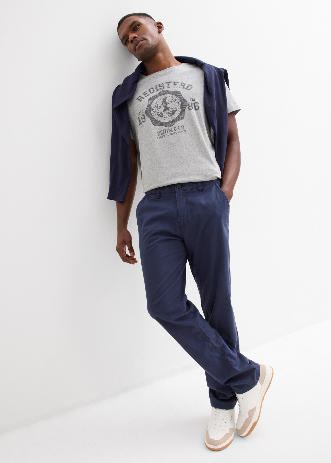 bonprix Chinohose  aus Leinen und Baumwolle, Regular Fit, leichte Materialqualität