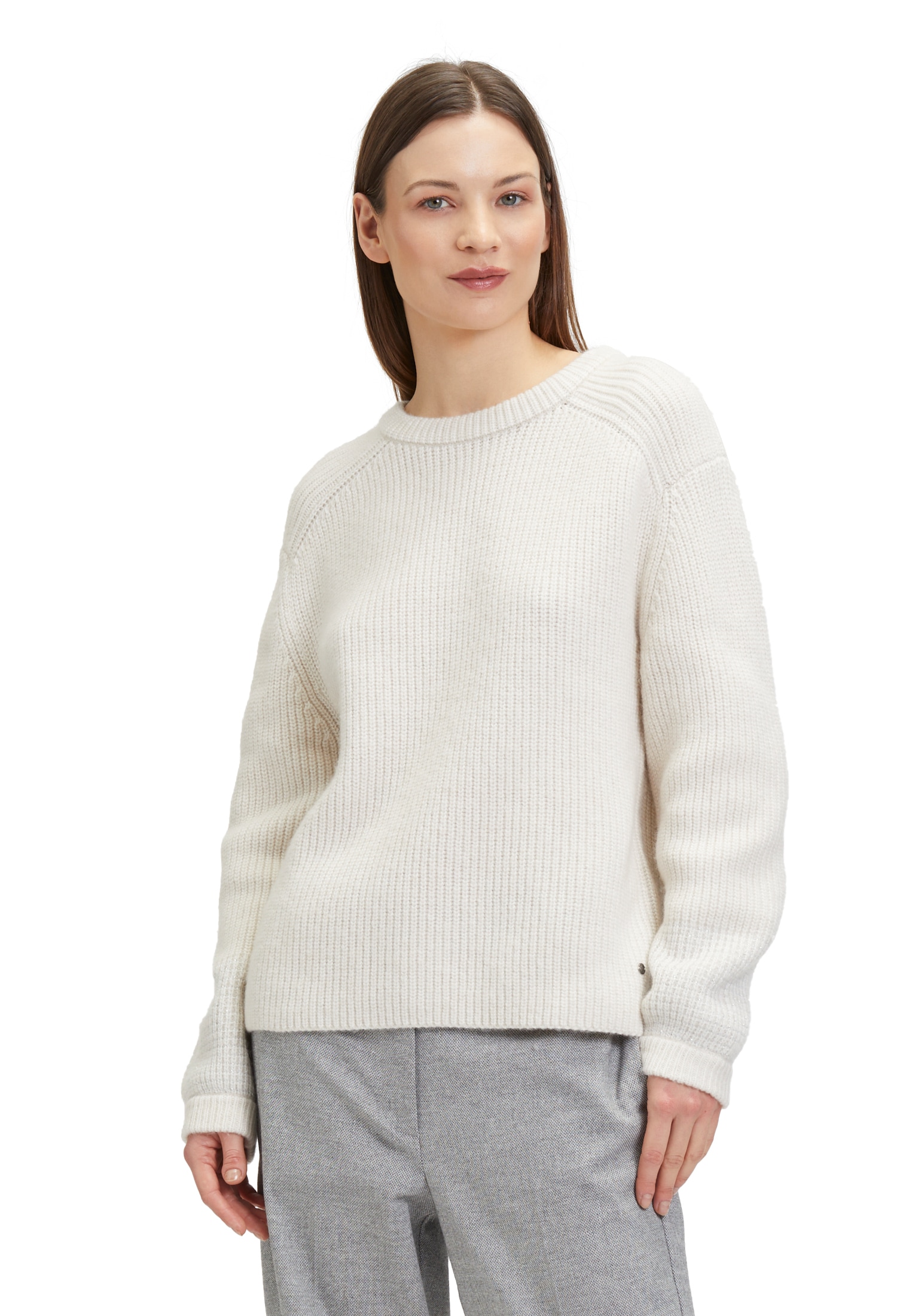 Betty&Co Strickpullover »Strickpullover mit Schmuckkanten«