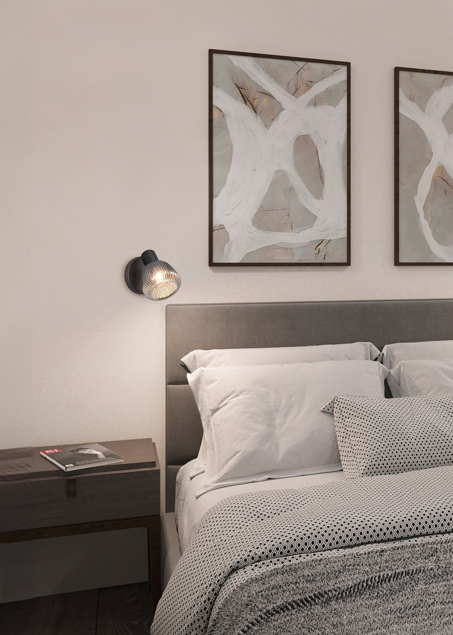 TRIO Leuchten Deckenstrahler »TARIFA, Spot 1-flammig, Deckenspot oder Wandspot, exkl 1xE14 max 10W« E14 1 Stk. warmweiß - kaltweiß E14 Spot mit Glasschirm in Riffeloptik Lichteffekte, Ø 10cm Höhe 17 cm