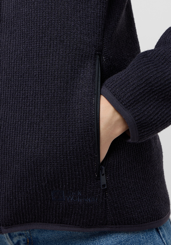 Jack Wolfskin Fleecejacke »KAMINFEUER HOODED JKT W«, mit Kapuze