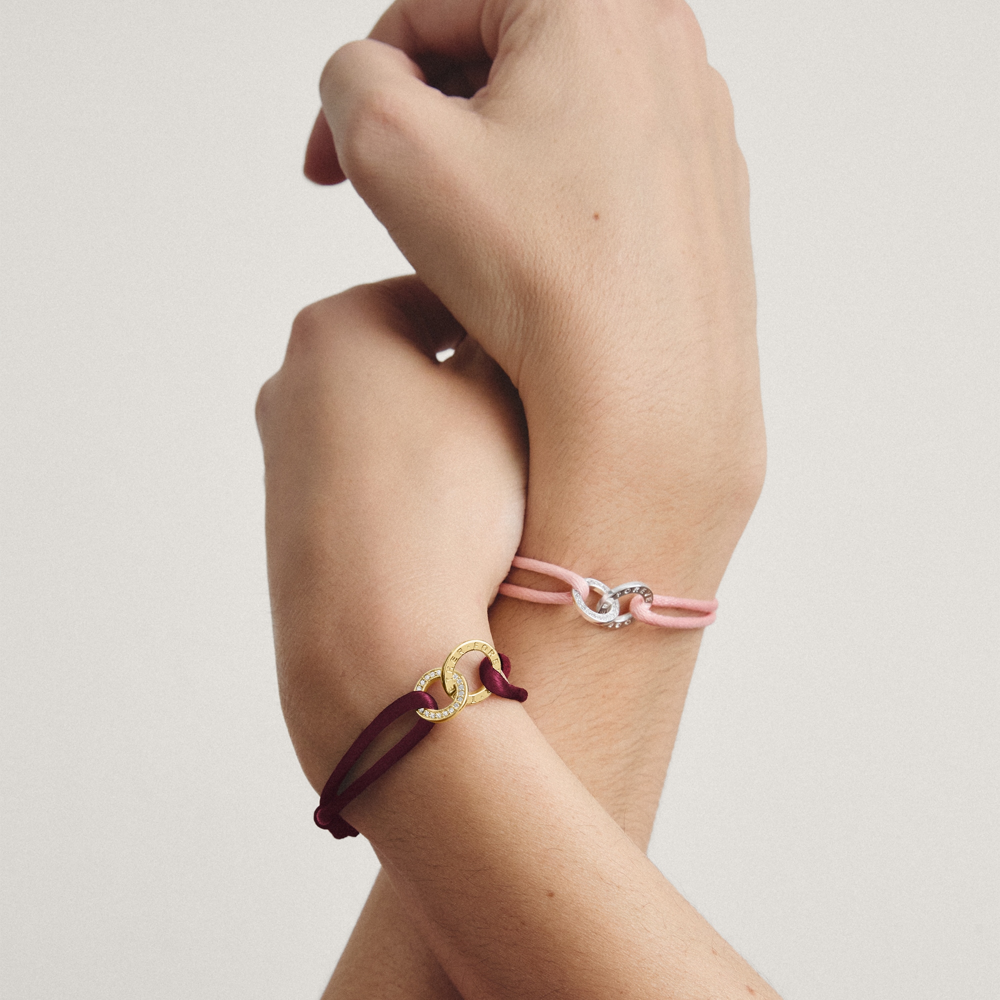 THOMAS SABO Armband »Together Textilarmband gelbgoldfarben« mit Zirkonia (synth.)