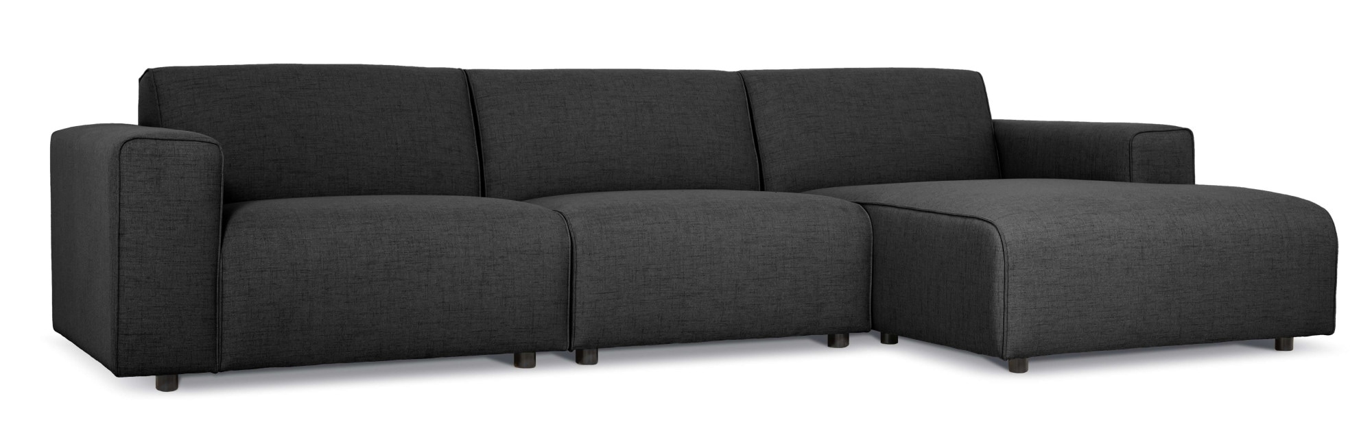 OTTO home Ecksofa »Naddine« B. 318 cm, L-Form, Strukturstoff Mélange-Effekt, Wellenunterfederung