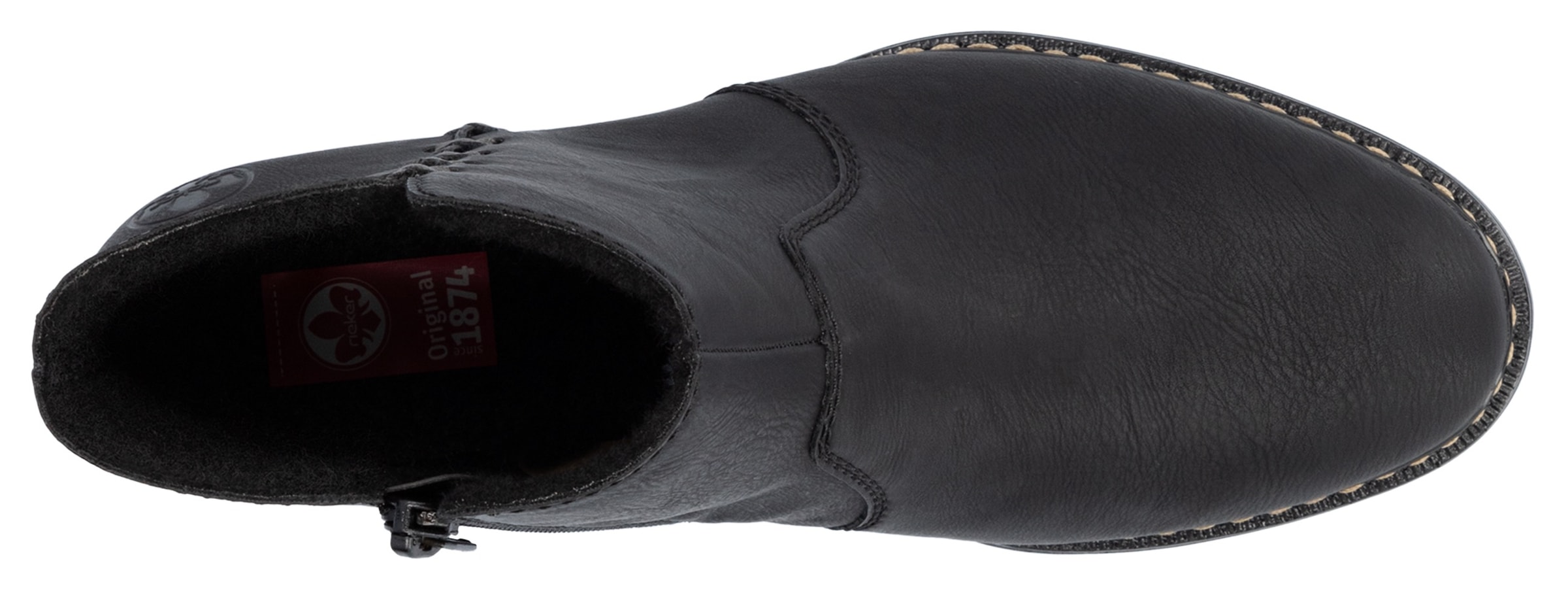 Rieker Stiefelette, Reißverschluss-Stiefelette, Ankelboots mit Blockabsatz