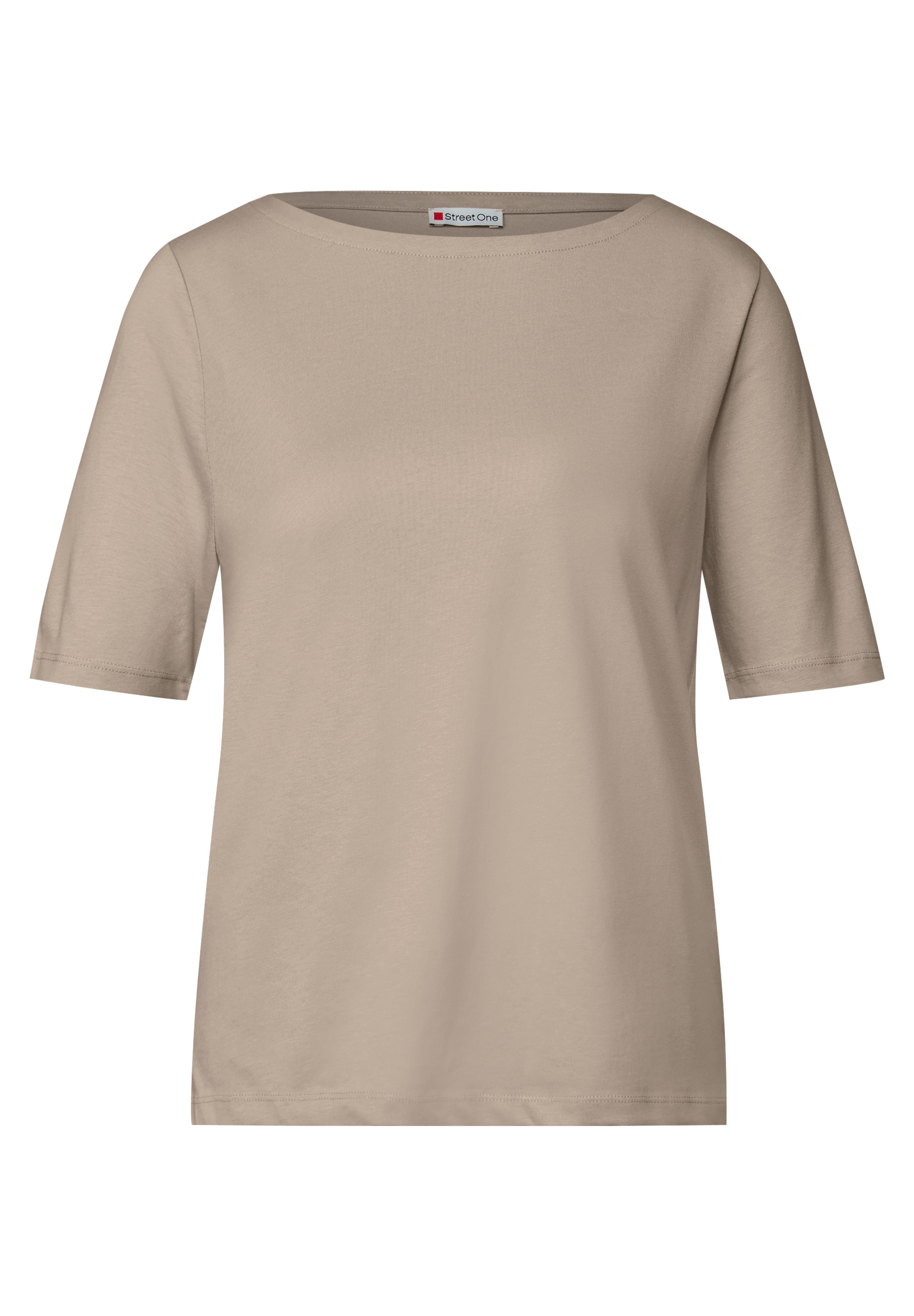 STREET ONE T-Shirt, U-Boot Ausschnitt, Basic