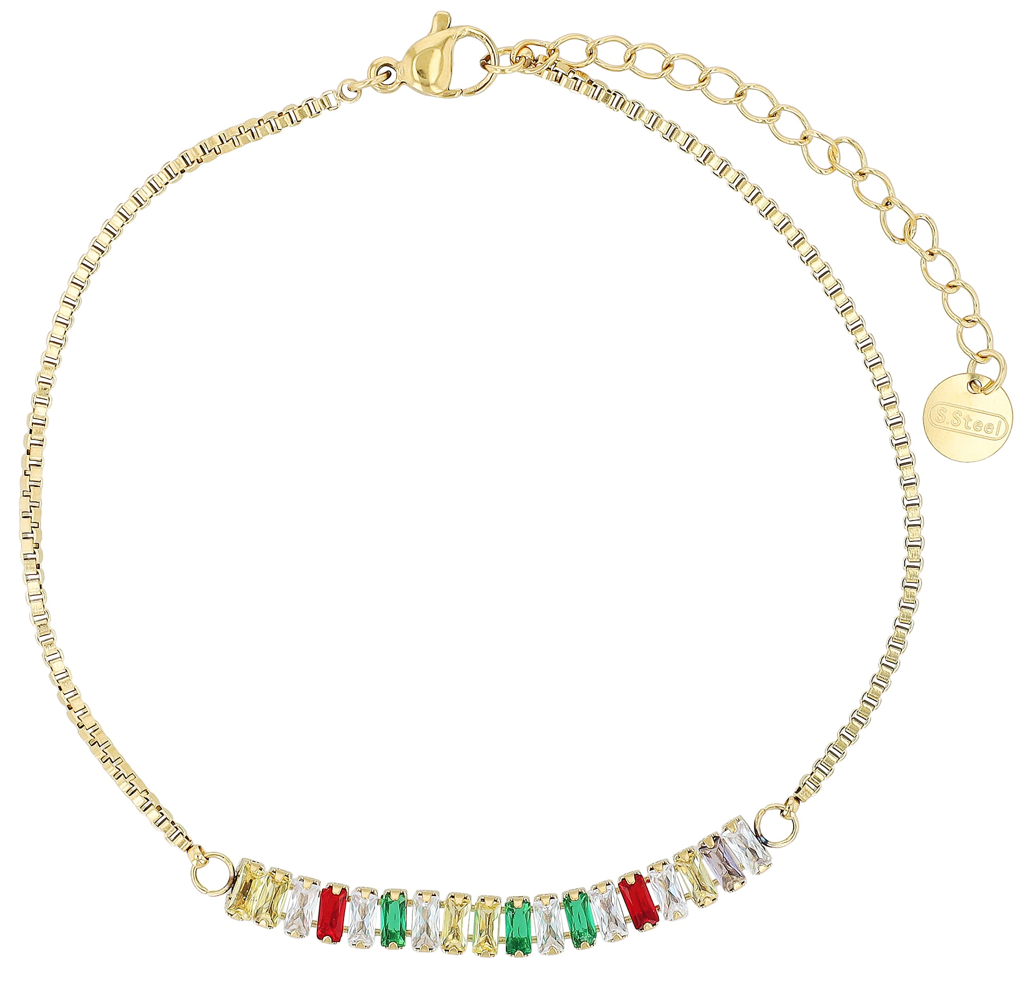 Adelia´s Armband »Damen Armband aus Edelstahl mit Zirkonia 21+5 cm«