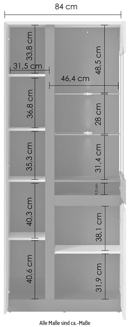 Home affaire Vitrine »Novena« Höhe 200 cm