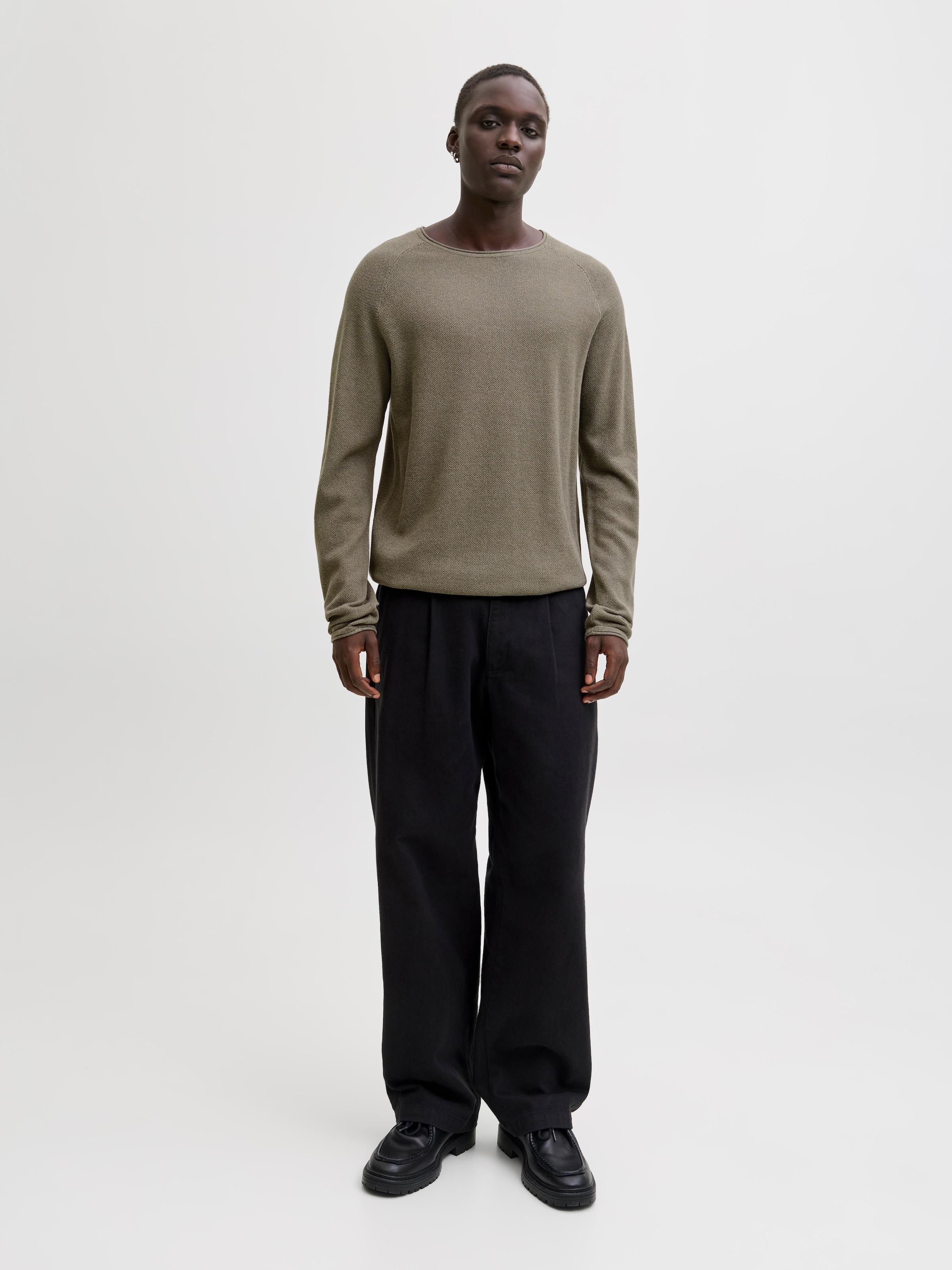 Jack & Jones Rundhalspullover »JJEHILL KNIT CREW NECK NOOS« Baumwolle, regular fit