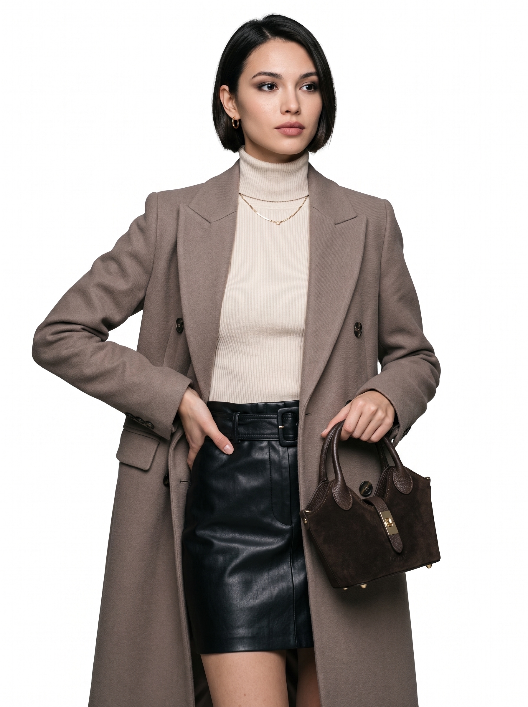forty° Henkeltasche »FORTY° Damen BELTRAVA - S echt Leder, Made in Italy« echt Leder, Made in Italy