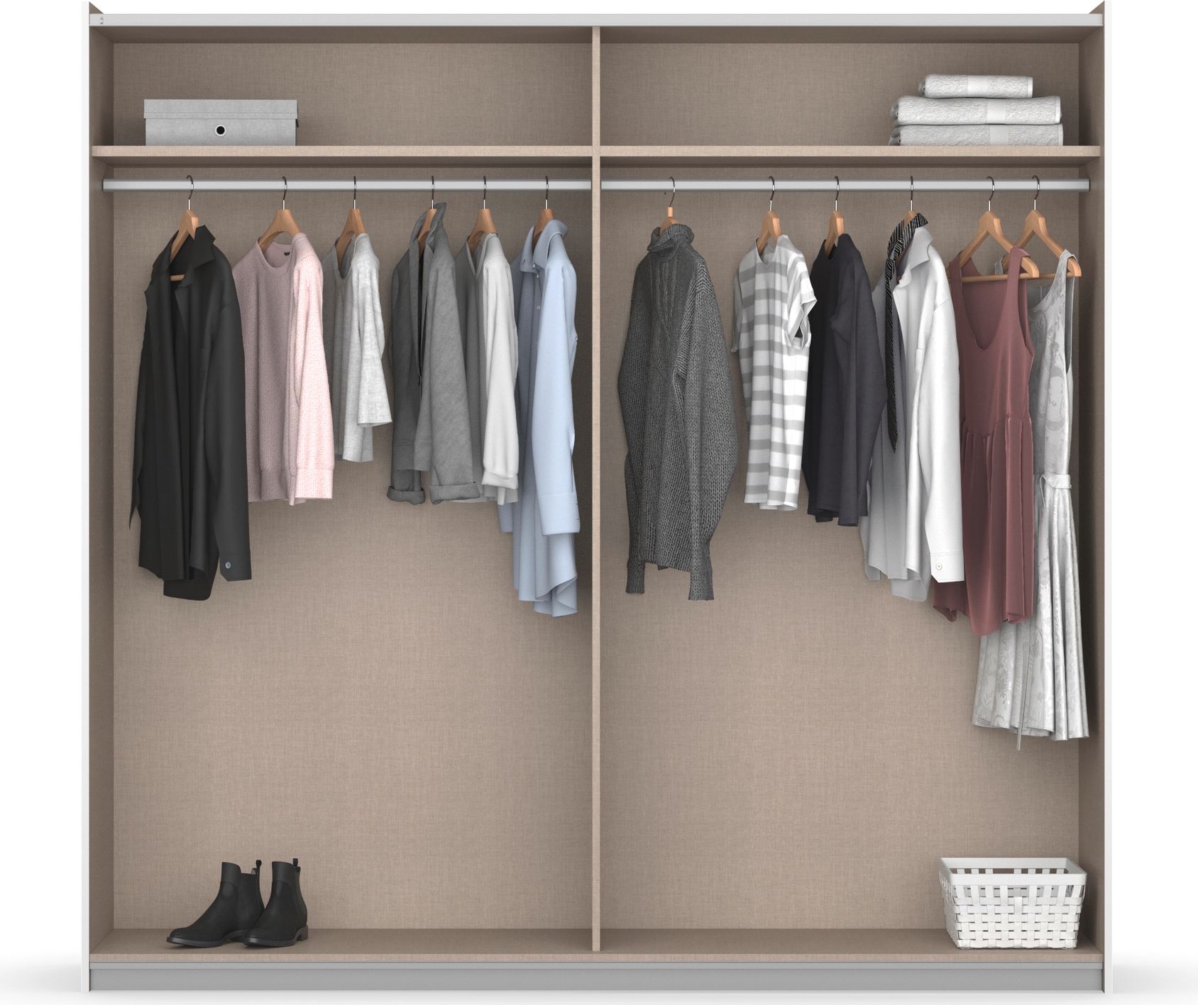 rauch Schwebetürenschrank »Aurelio Schlafzimmerschrank BESTSELLER im Schlafzimmer Garderobe«, Kleiderschrank in geradlinigem Design mit Dekor- oder Hochglanz-Front