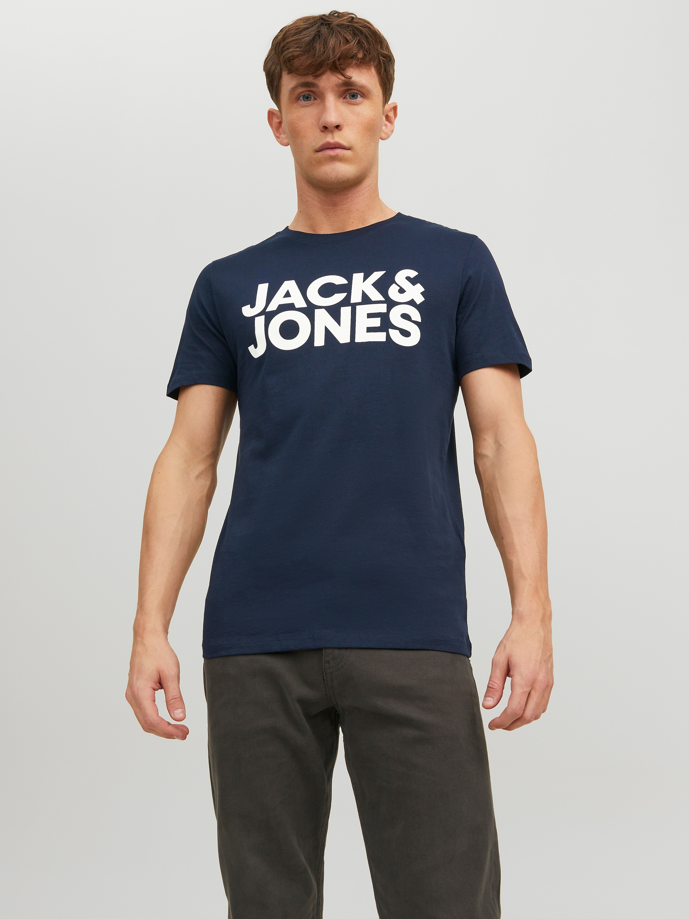 Jack & Jones T-Shirt »JJECORP Herren-Tee mit figurbetonter Silhouette« bedruckt, modisch, schmal, Baumwolle, Rundhals